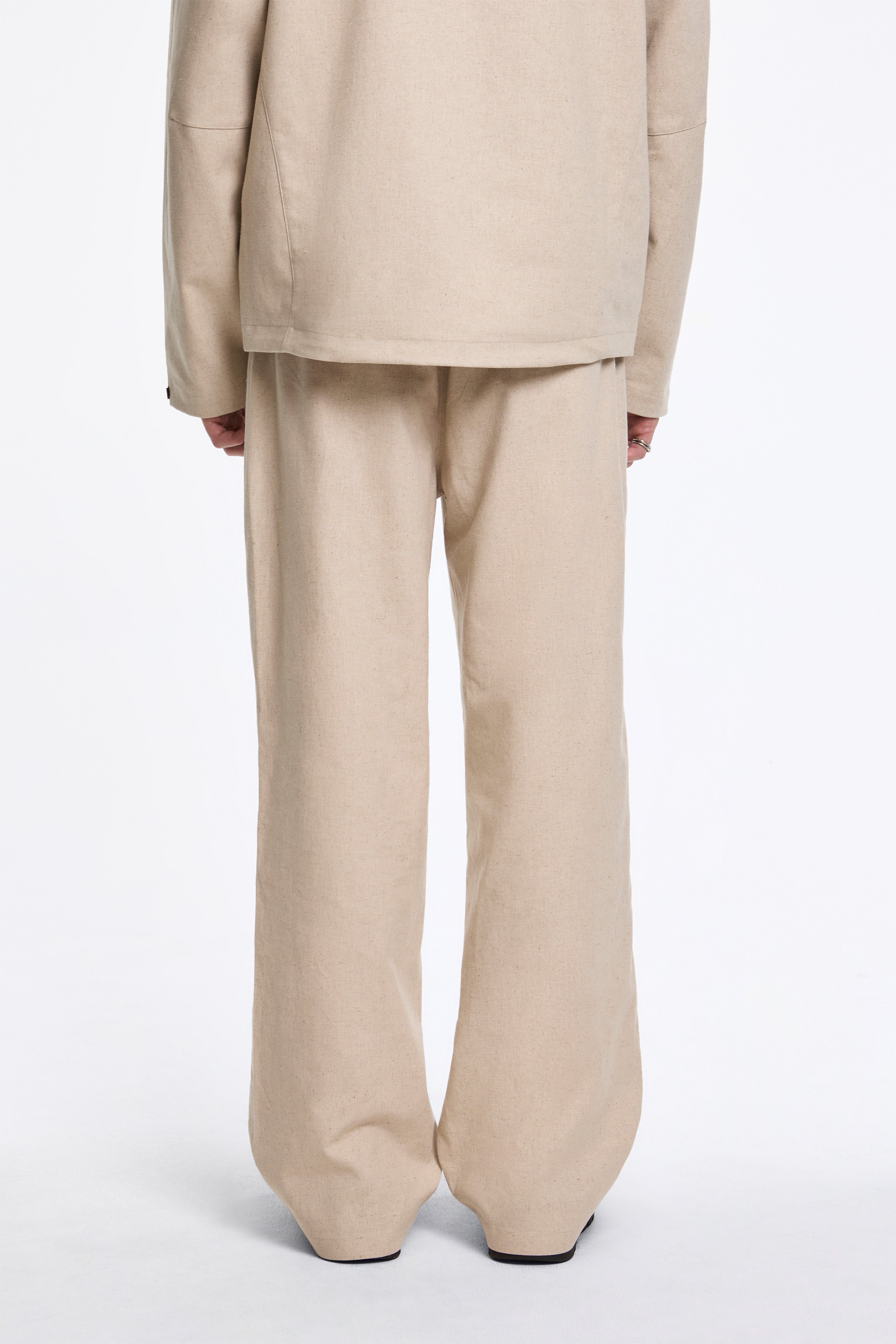 Path Linen Cotton Mixed Trouser Beige
