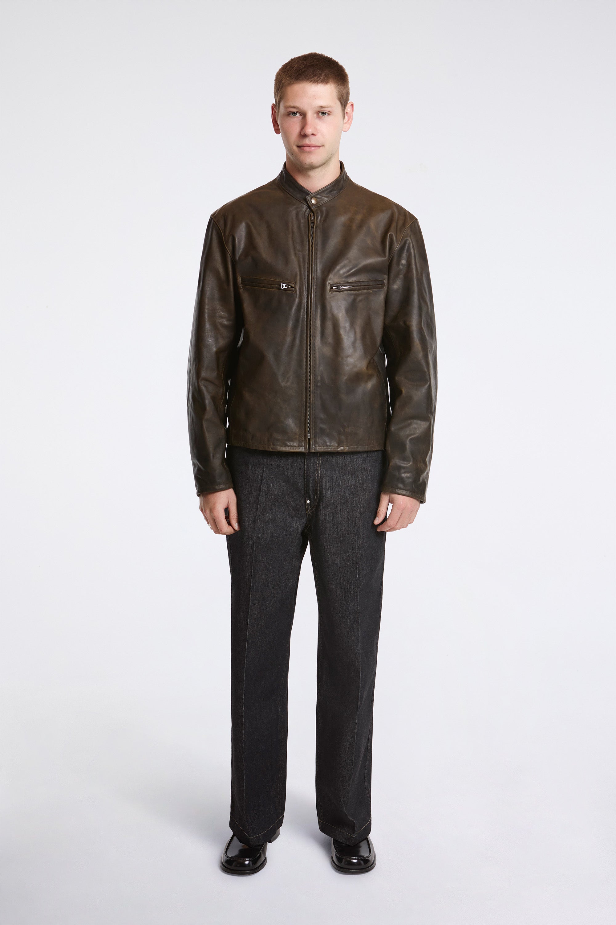 Boxy Biker Jacket Bronze