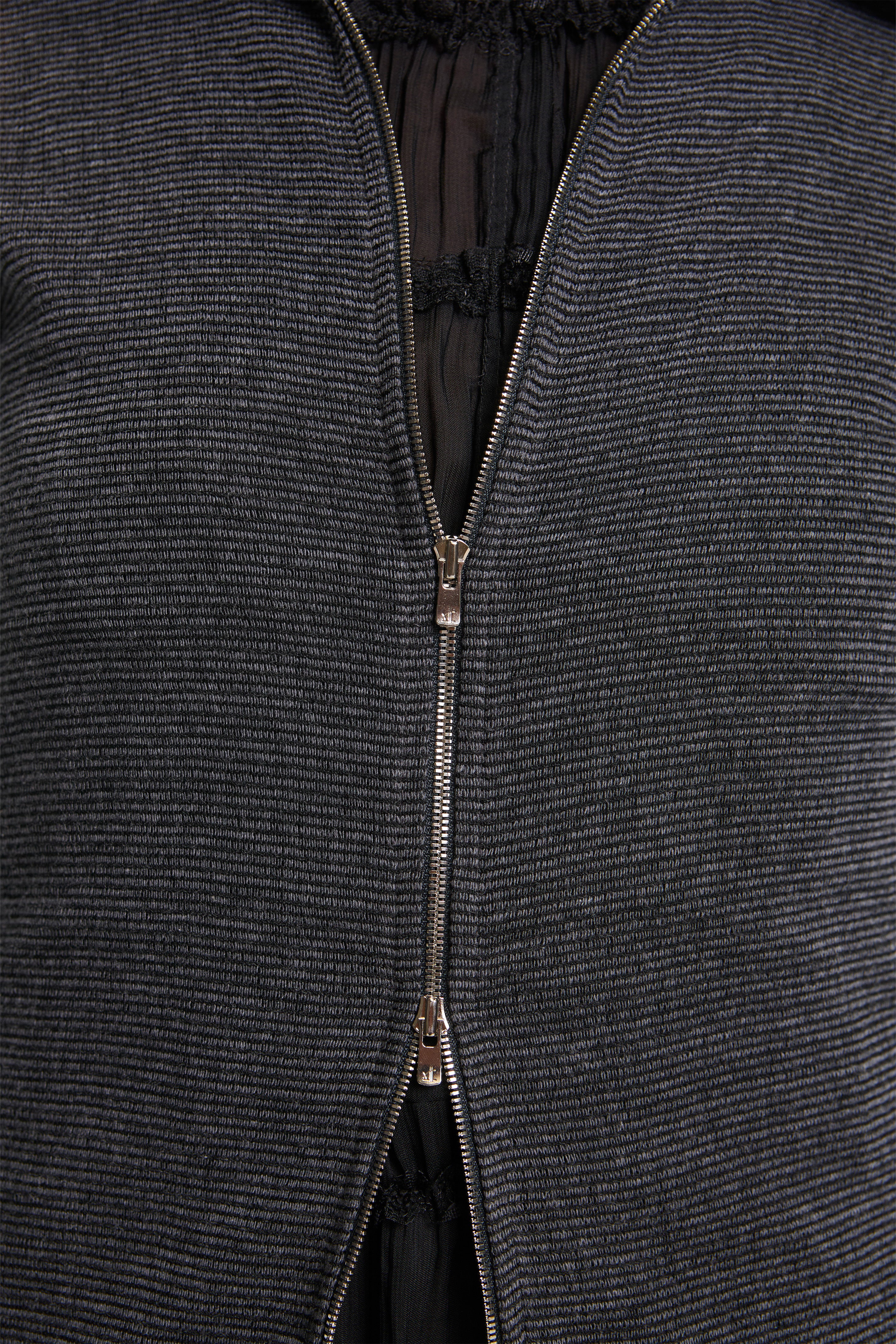 Zip Up Cardigan Charcoal
