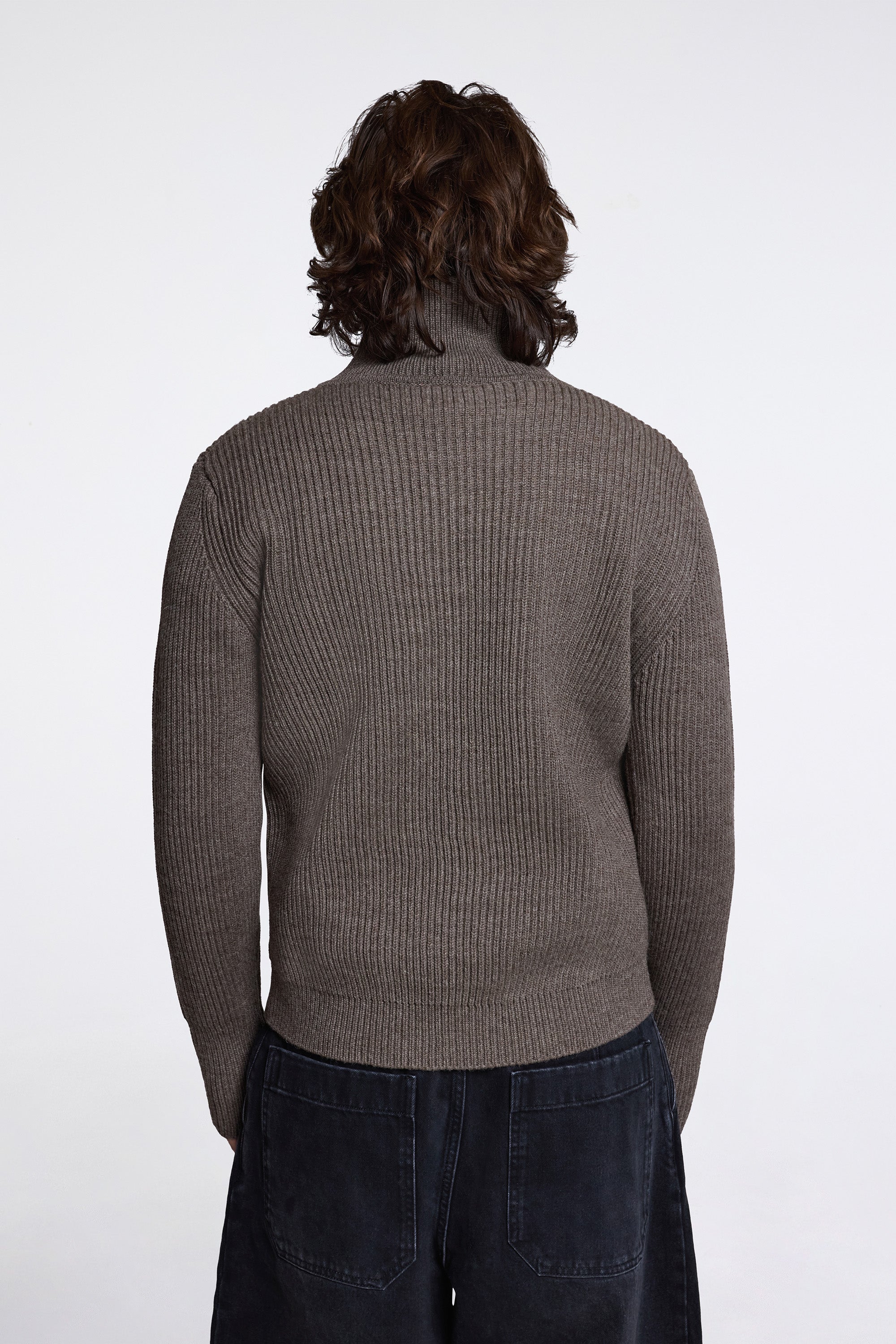 Navy Half-Zip Natural Taupe