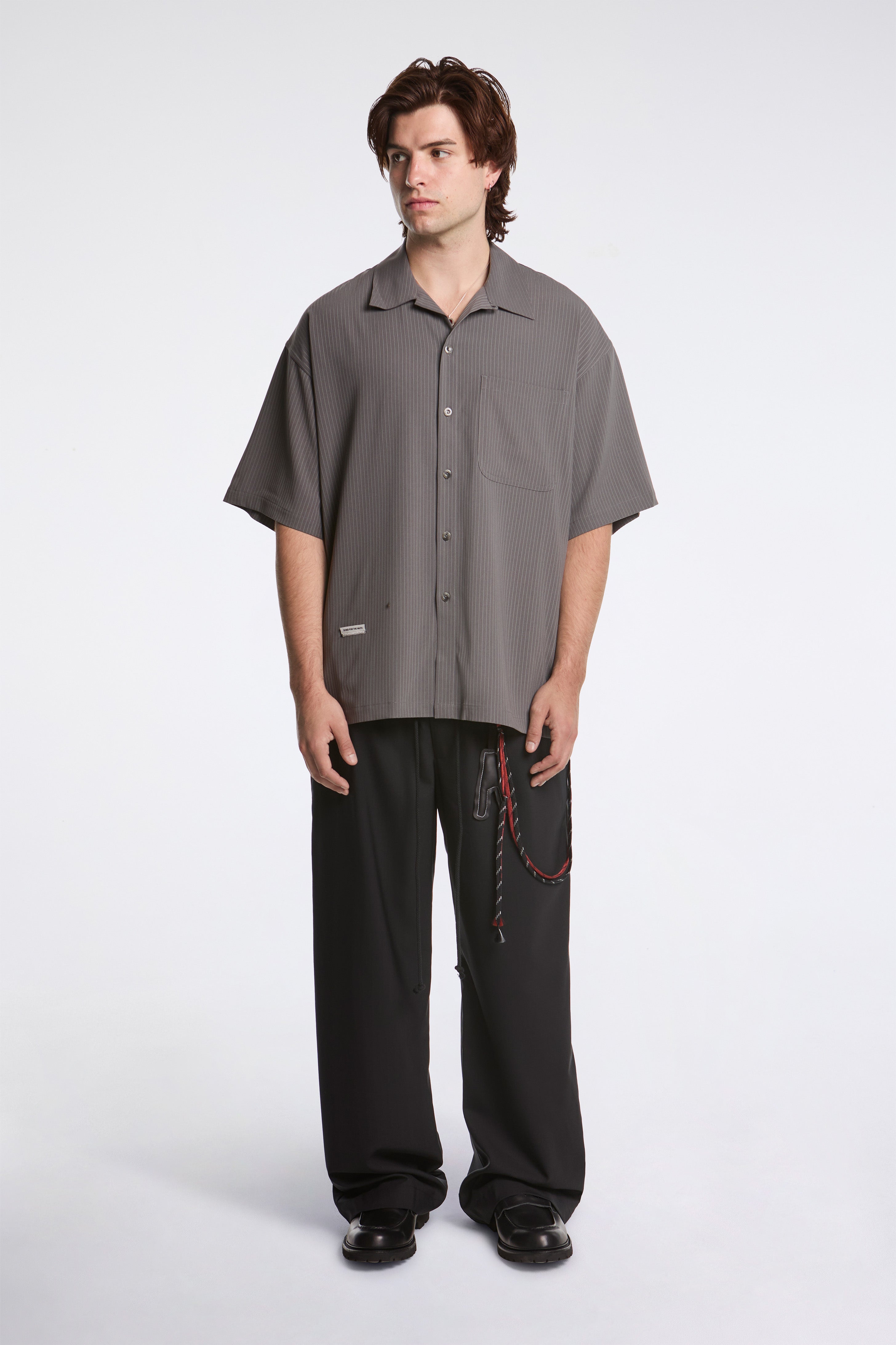 Button Up Gym Shirt Grey