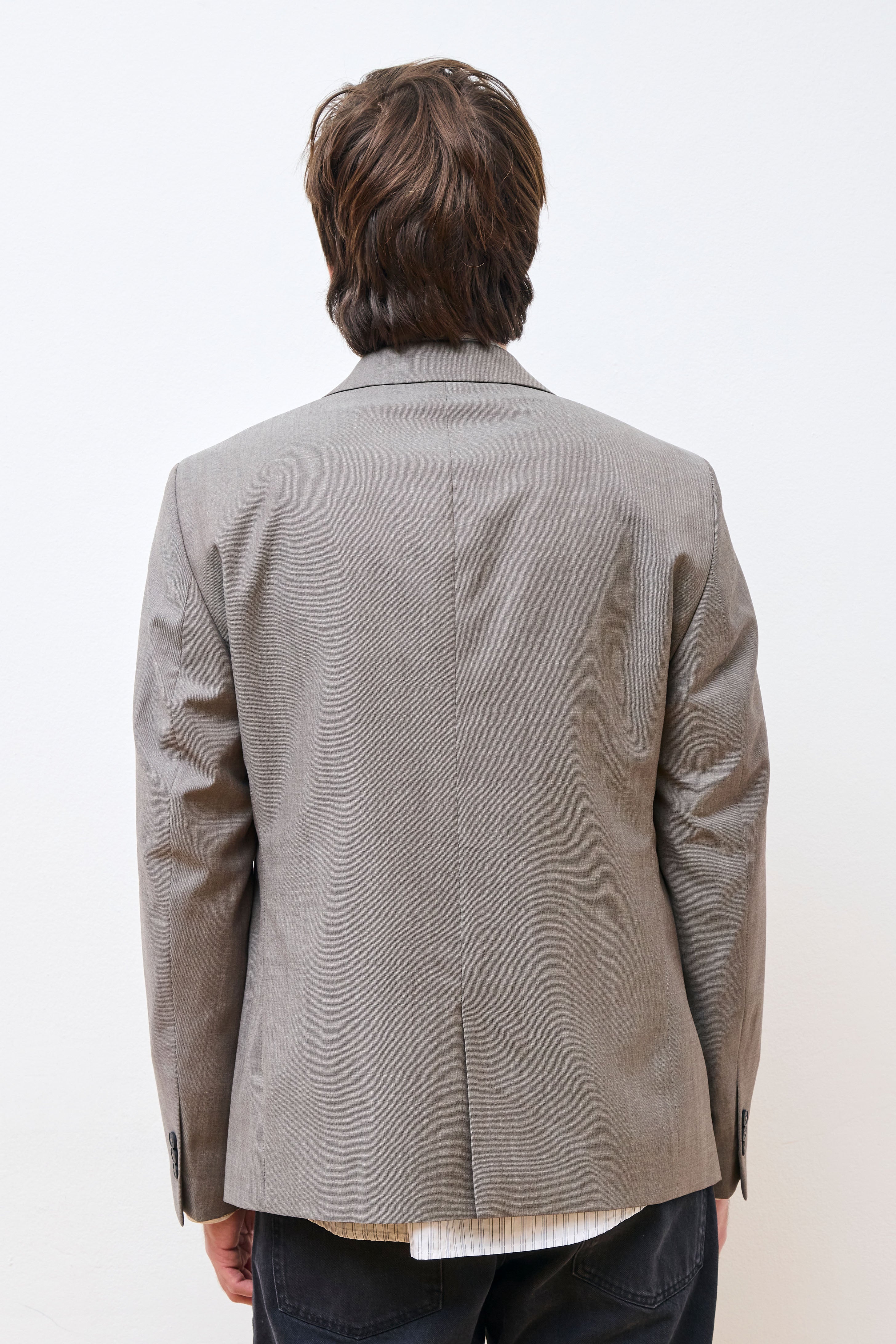 Single Breasted Blazer Taupe Wool