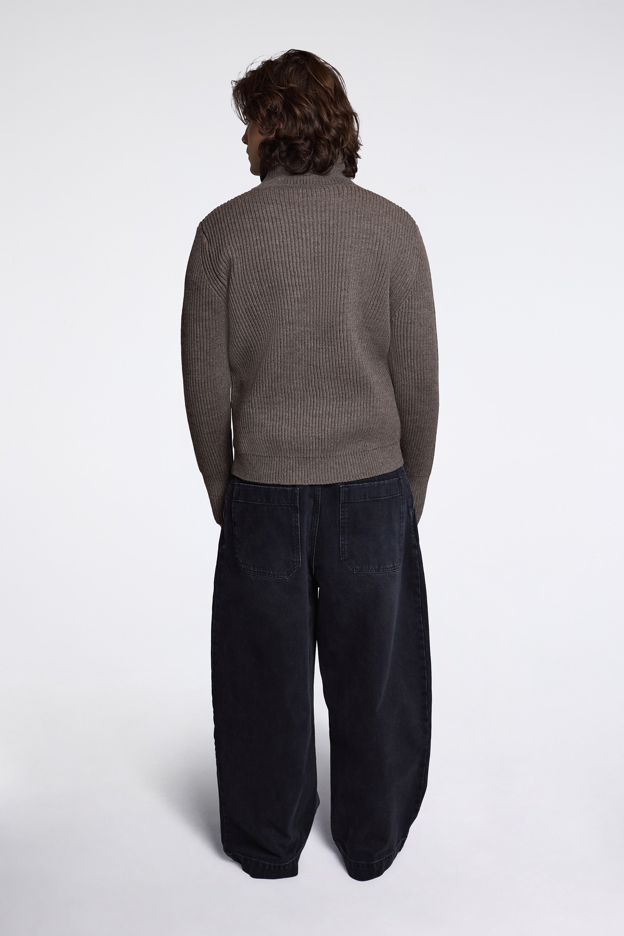 Navy Half-Zip Natural Taupe