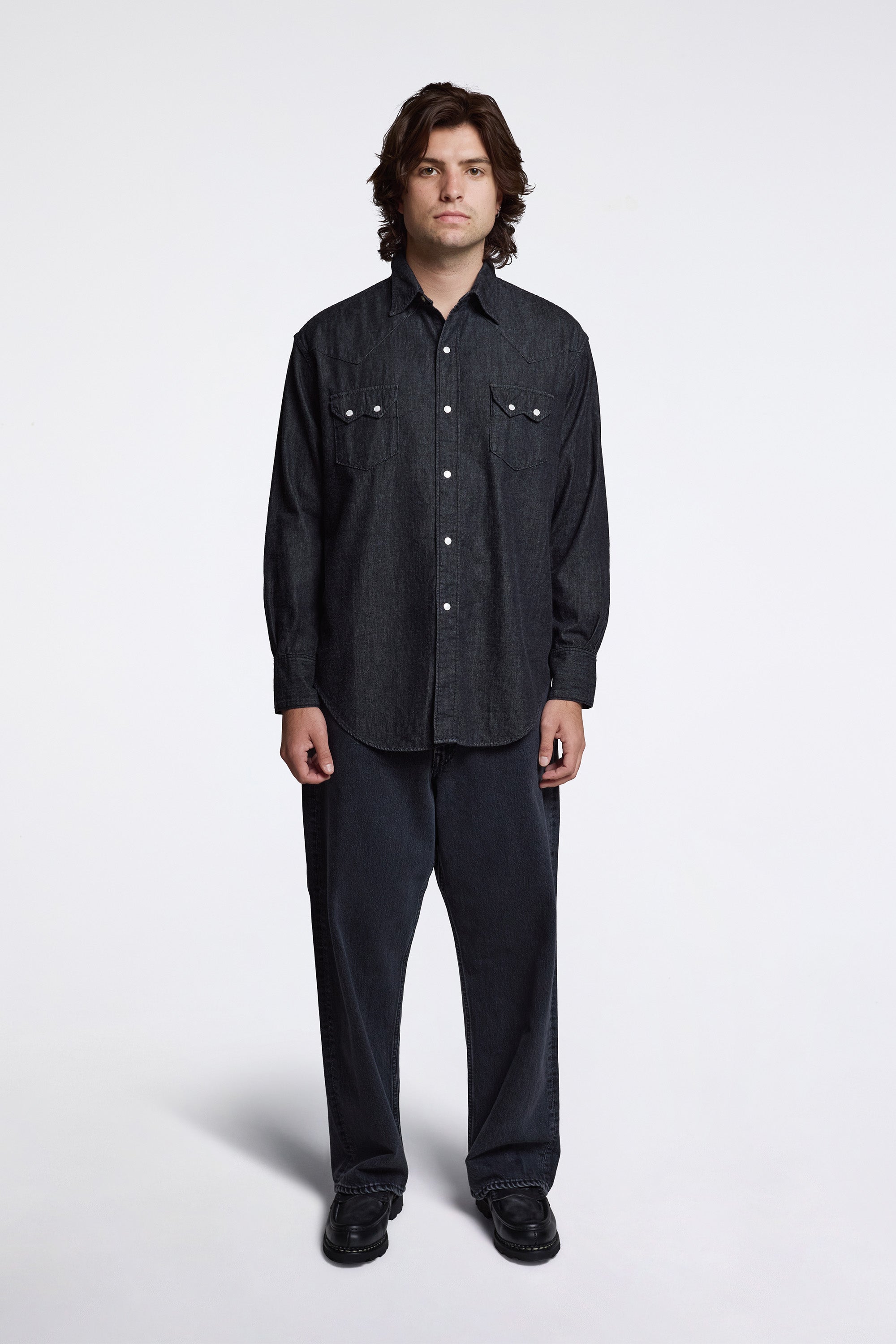Western Shirt Black Denim