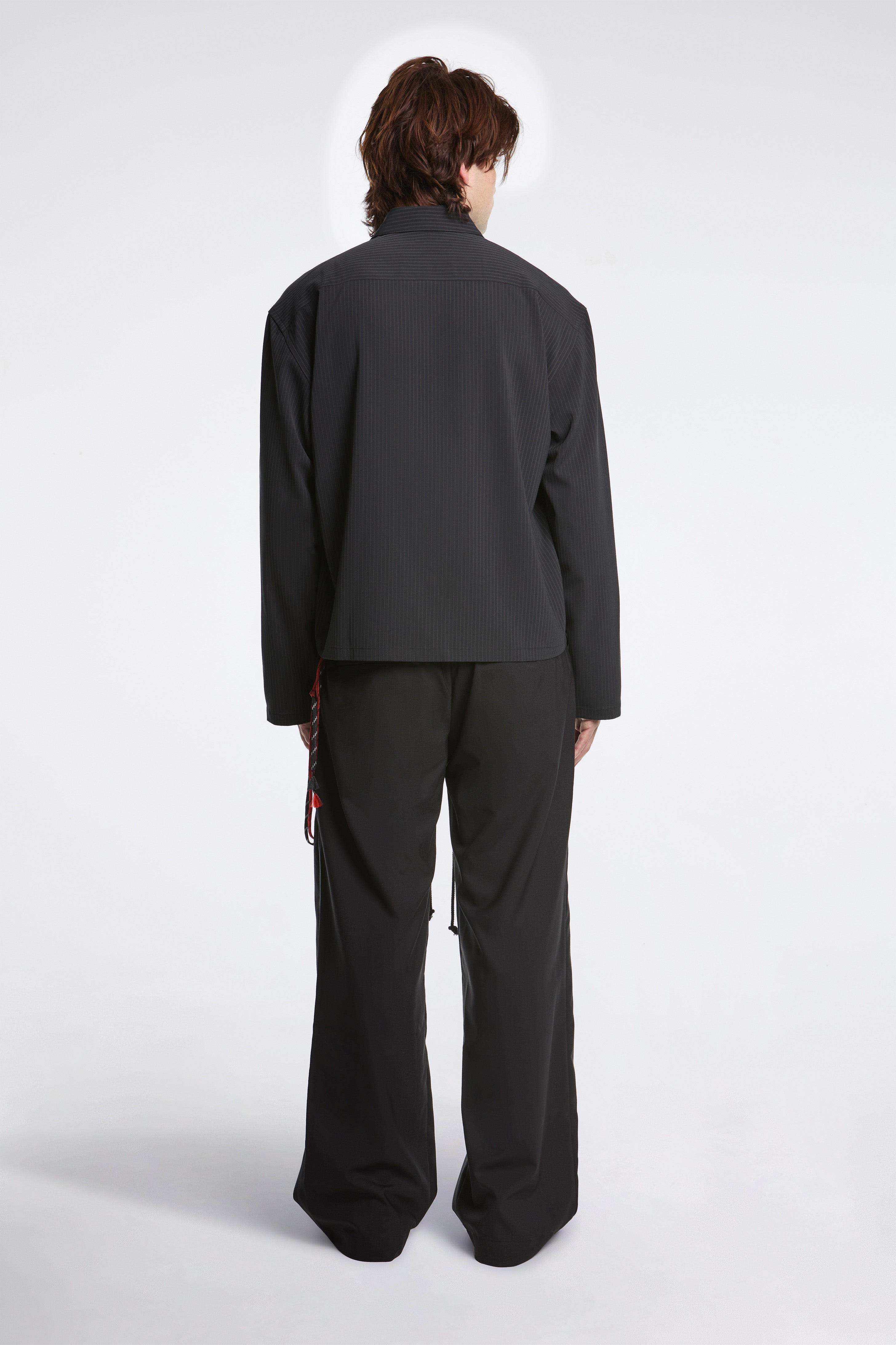 L/S Cropped Casual Shirt Navy