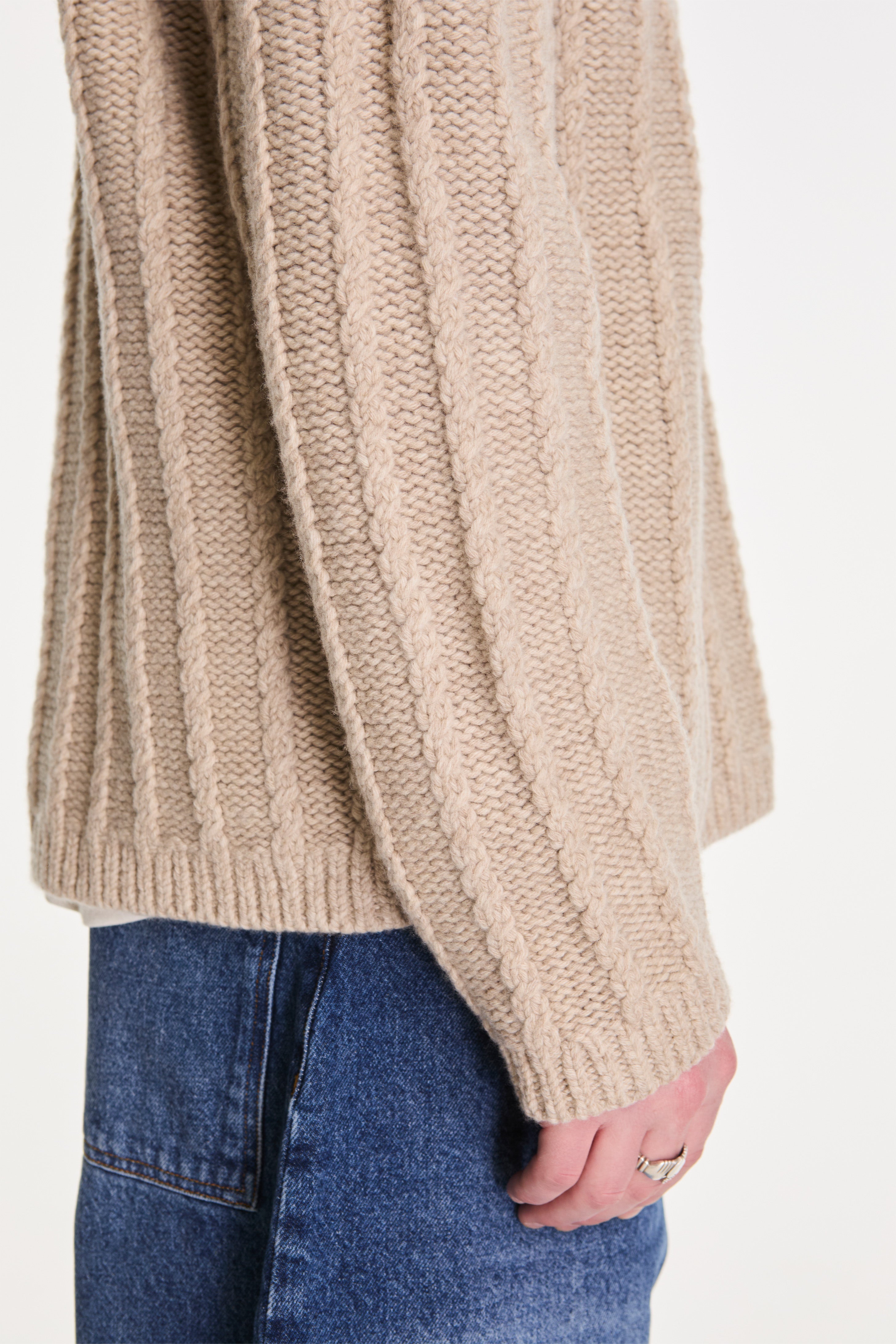 Sussex Knit Italian Virgin Wool Oatmeal