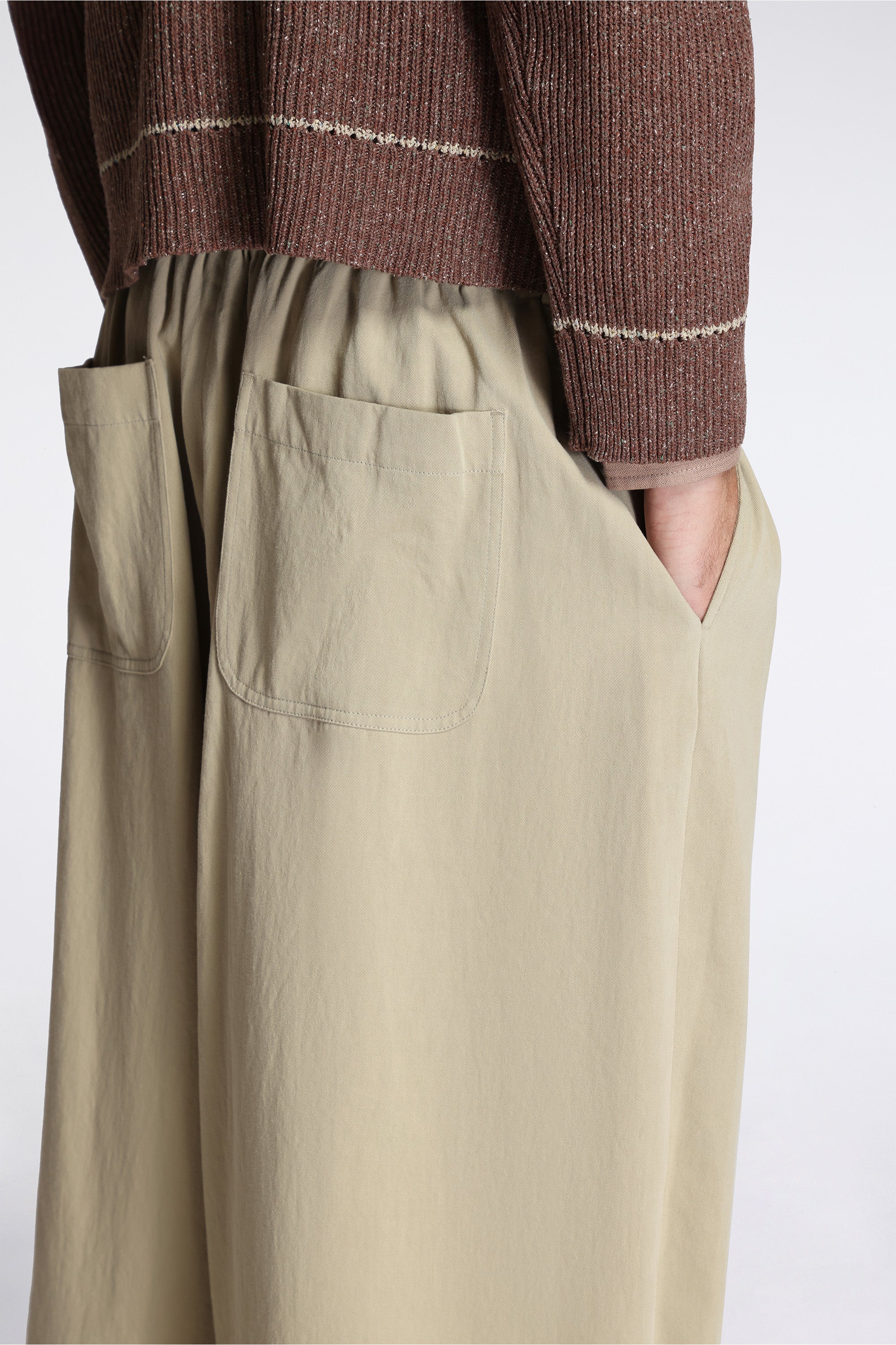 Cocoon Pant Khaki Cotton Hemp Twill