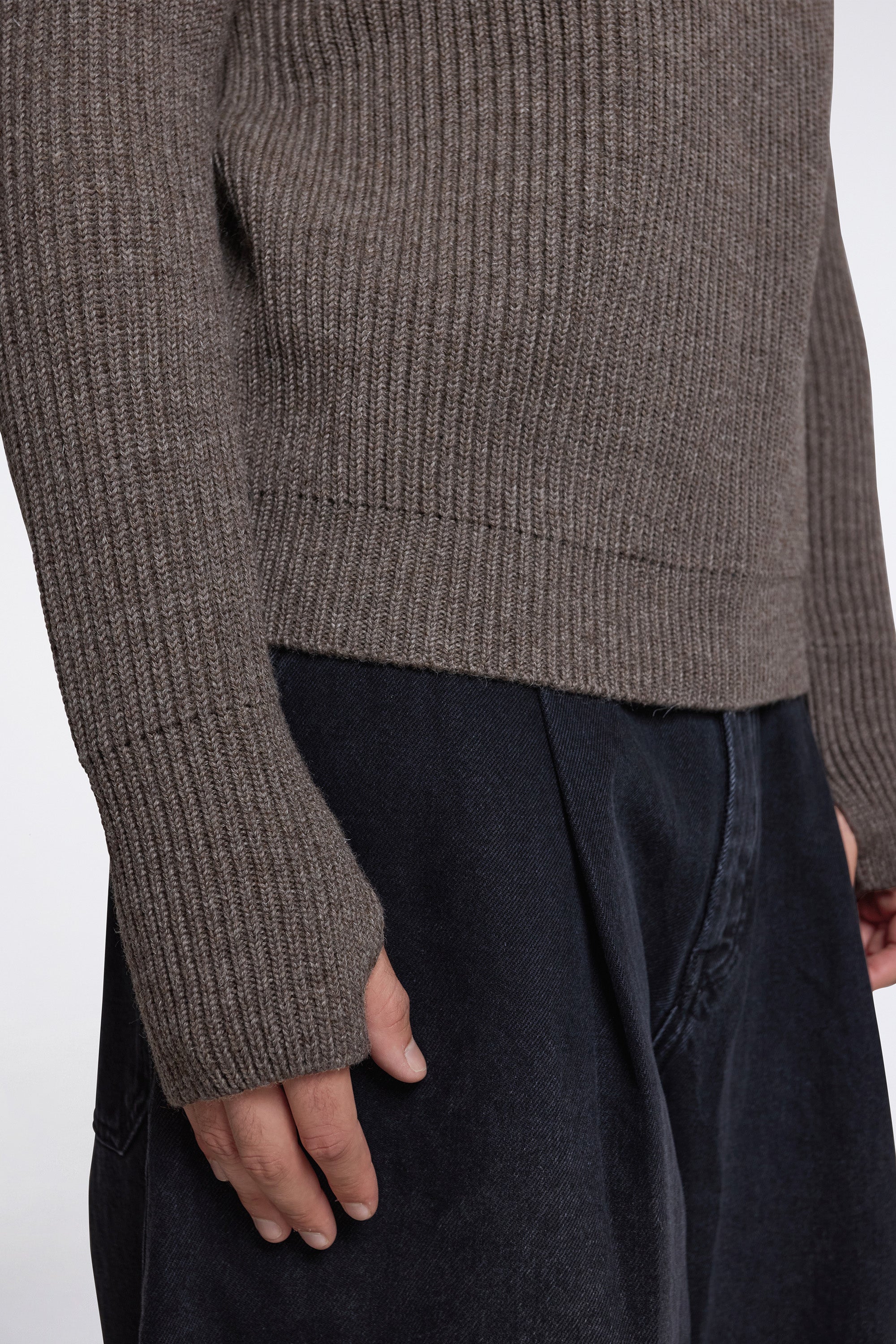 Navy Half-Zip Natural Taupe