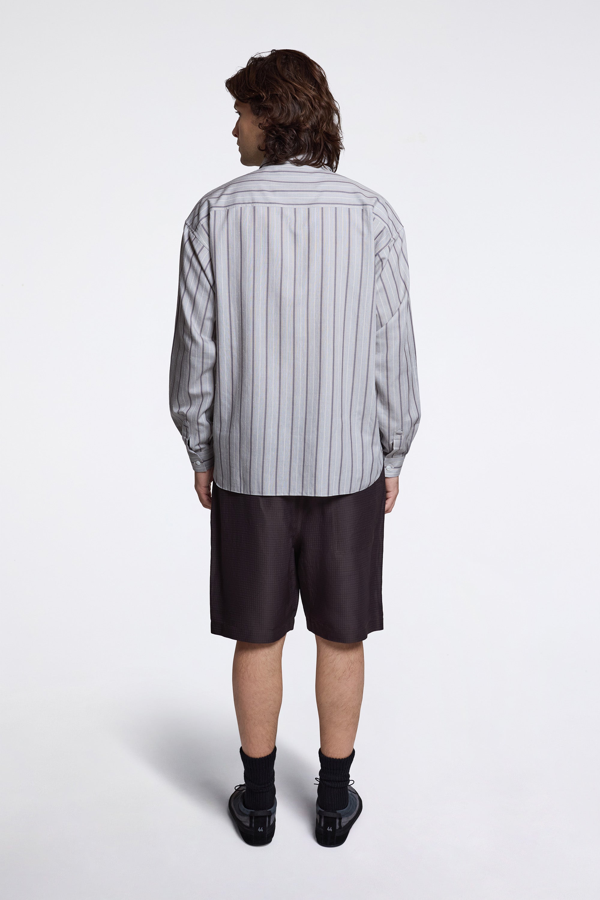 Field Stripy Cotton Silk Shirt Khaki/Ivory