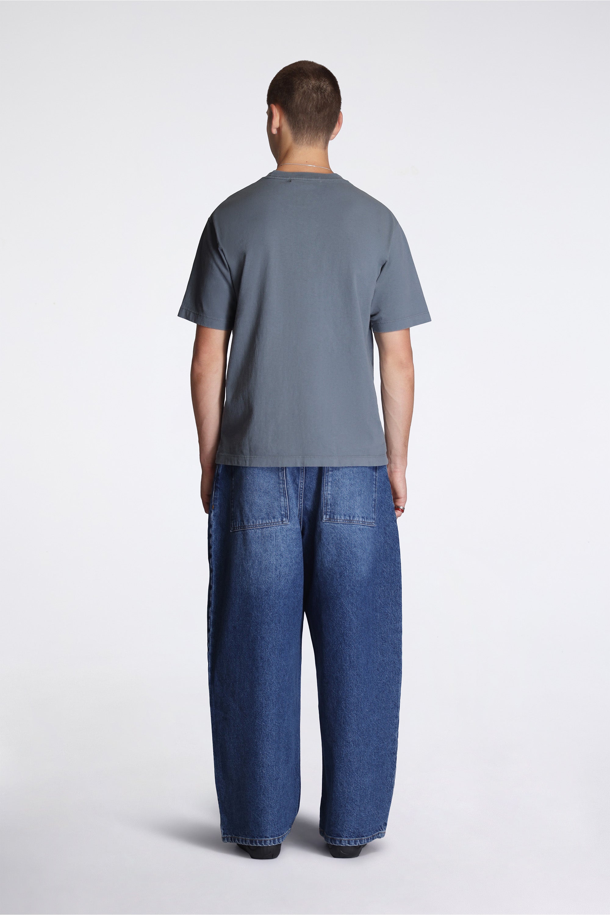 California Cotton Tee Run With Heart Coastal Grey