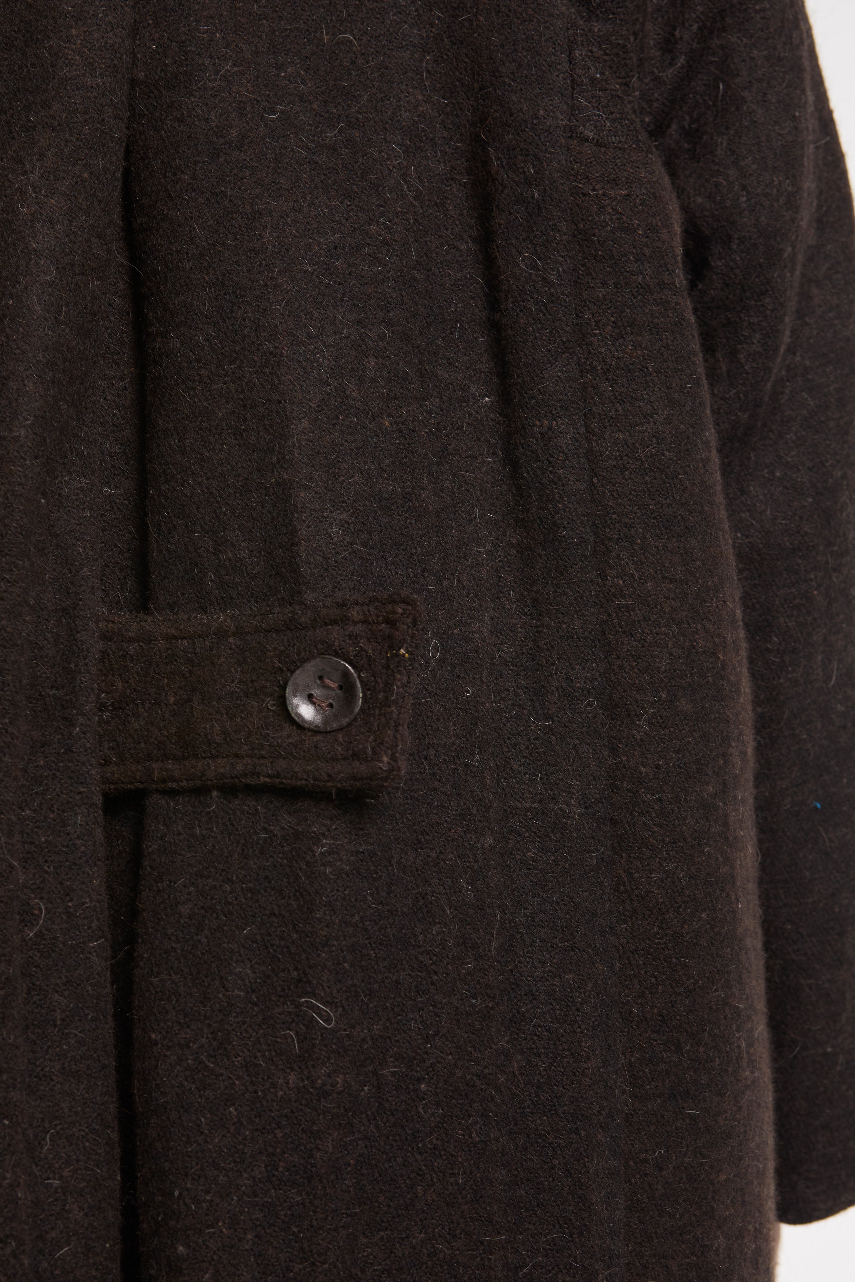 Farmer Coat Yak Wool Blend Black Brown