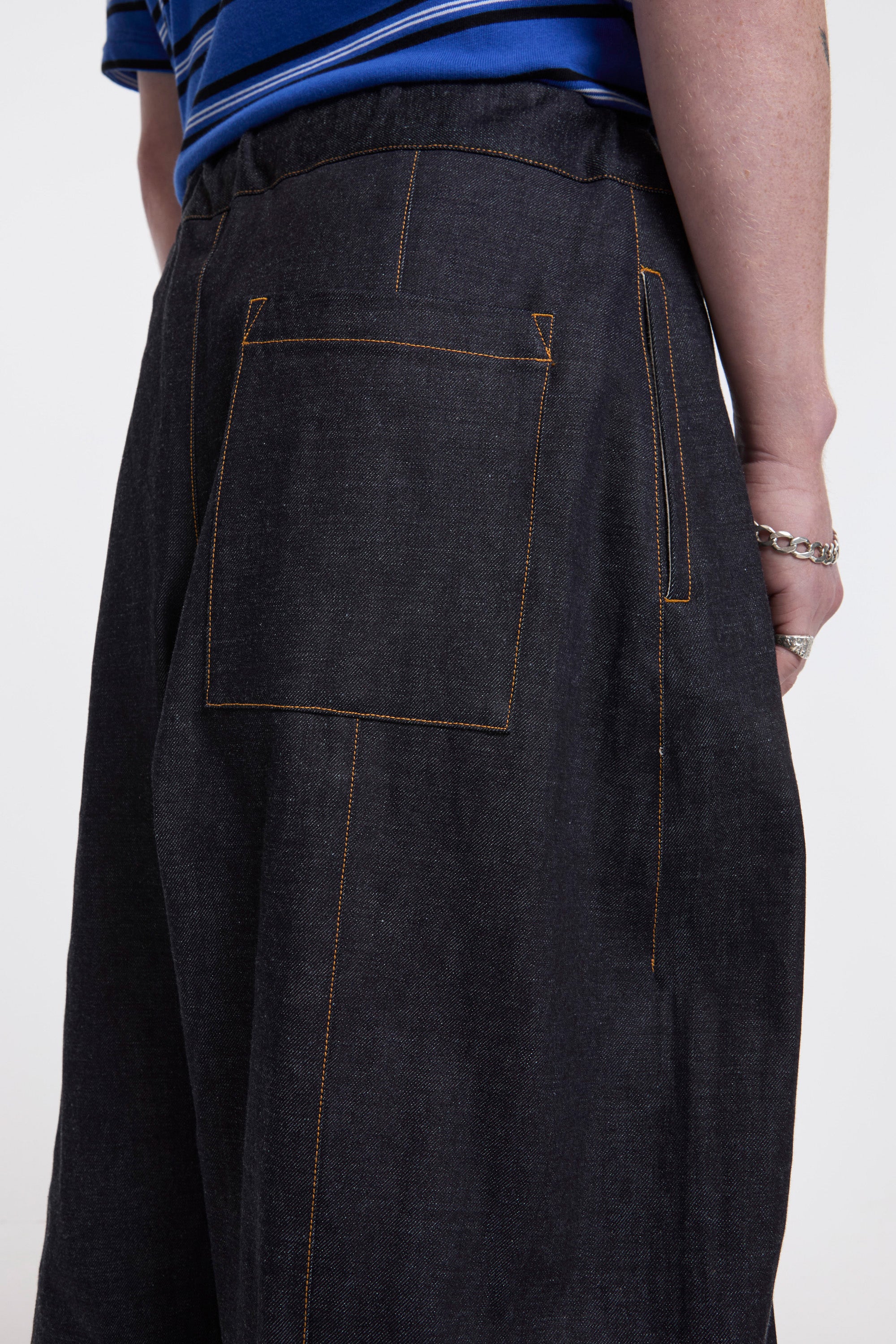 Sage Nation Box Pleat Trouser Raw Denim | HAVN