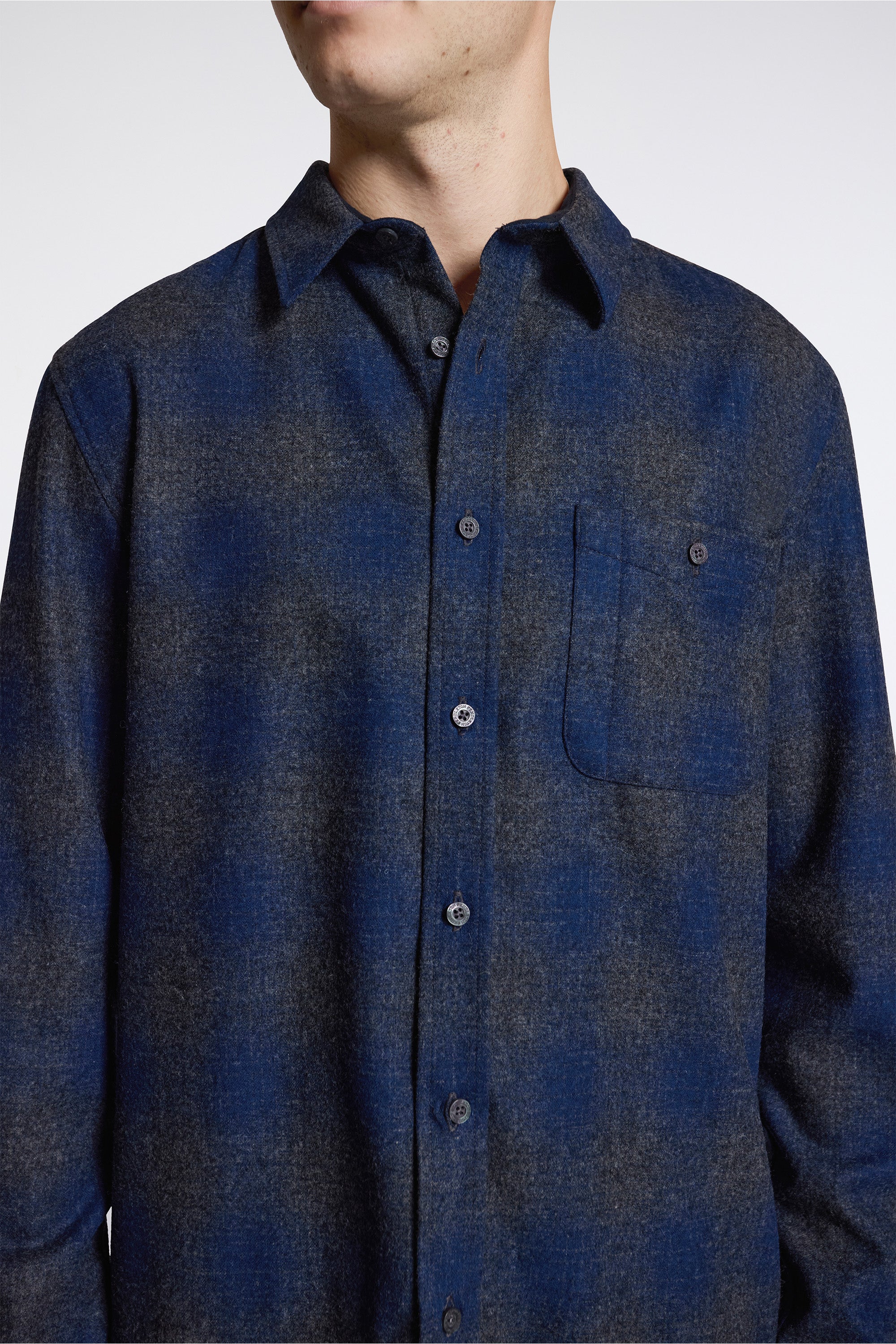 Trail Shirt Navy/Oxford Mix Ombre
