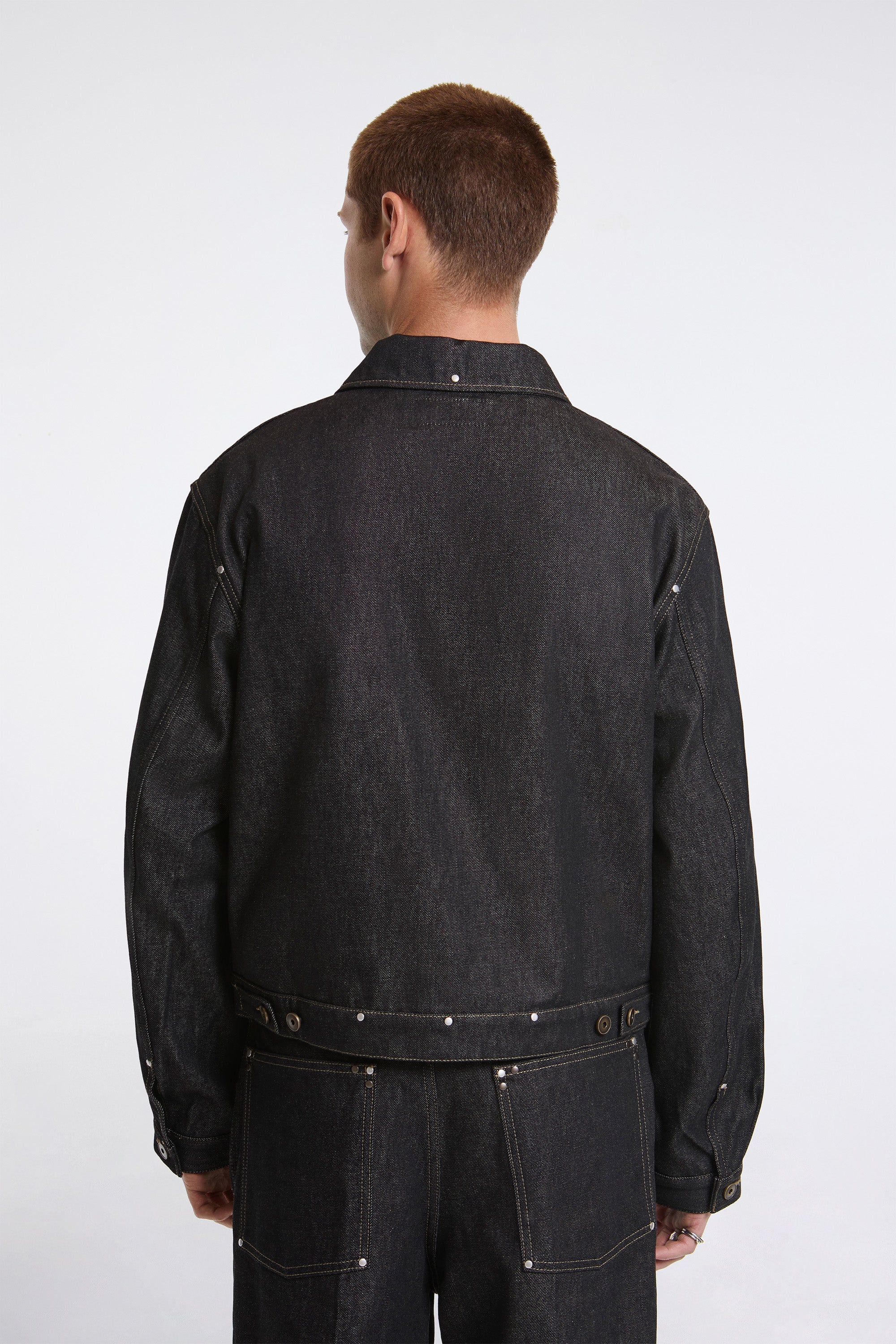 Trucker Jacket With Studs Slate