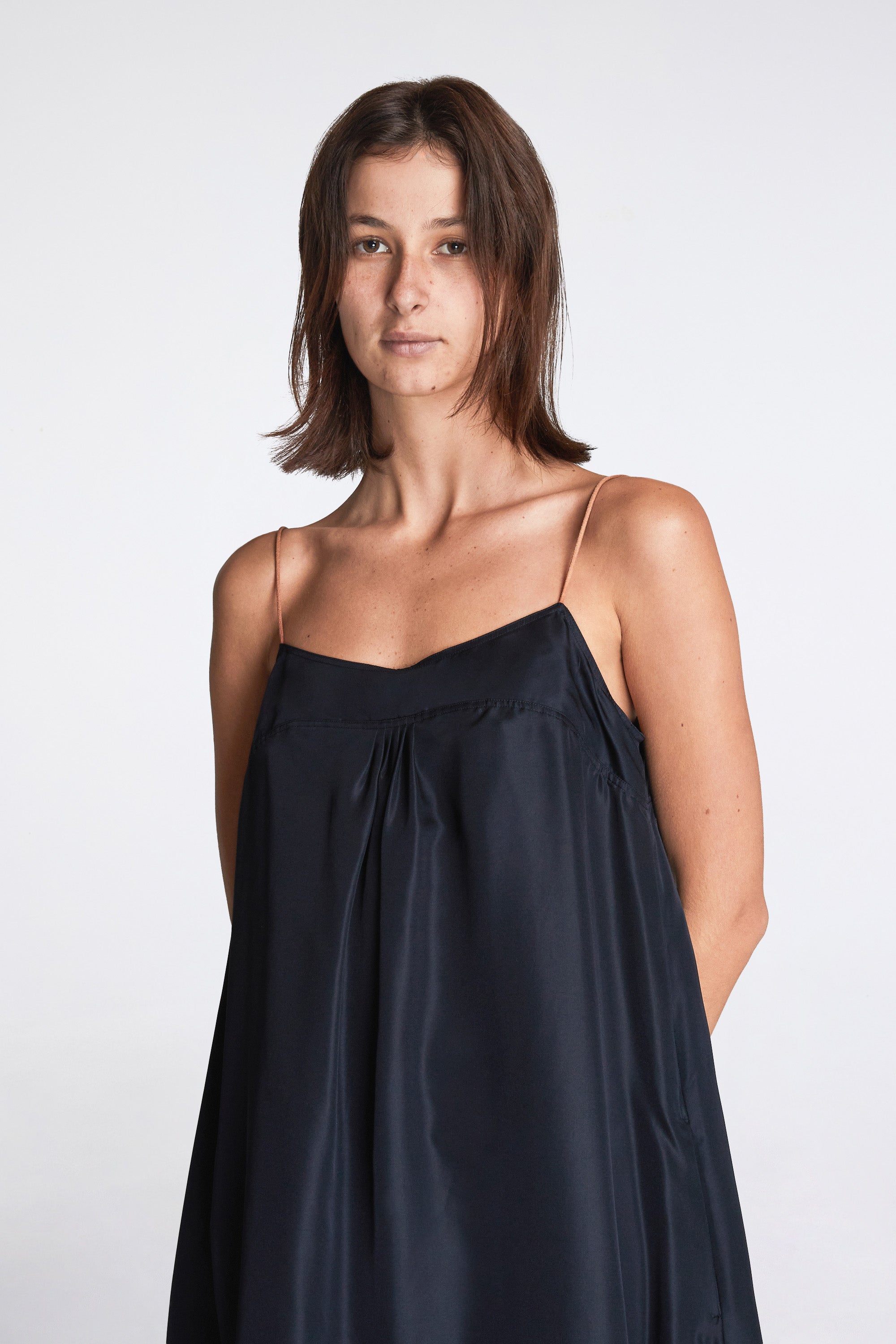Nam Ou River  Dress Silk Twill Navy