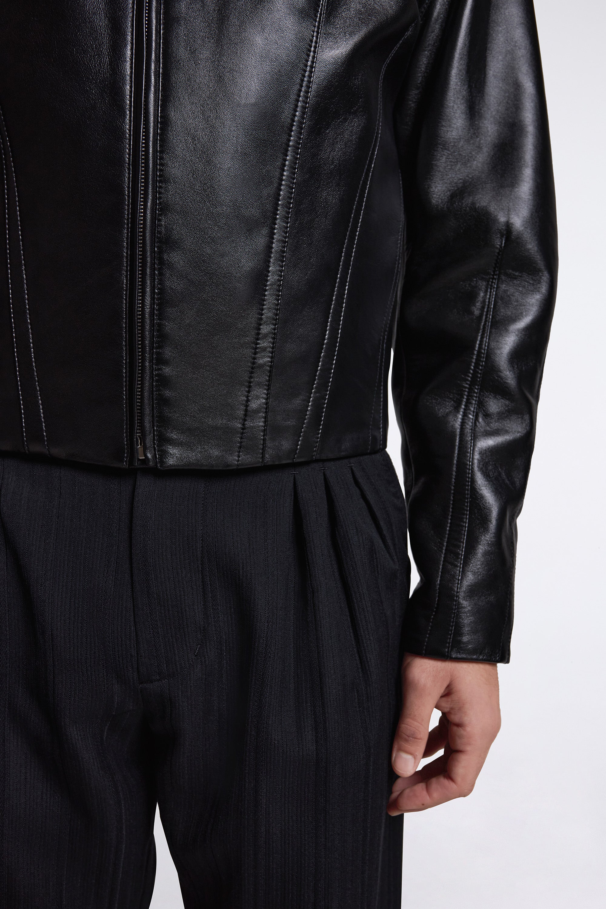 Lur Leather Jacket Smokey Black