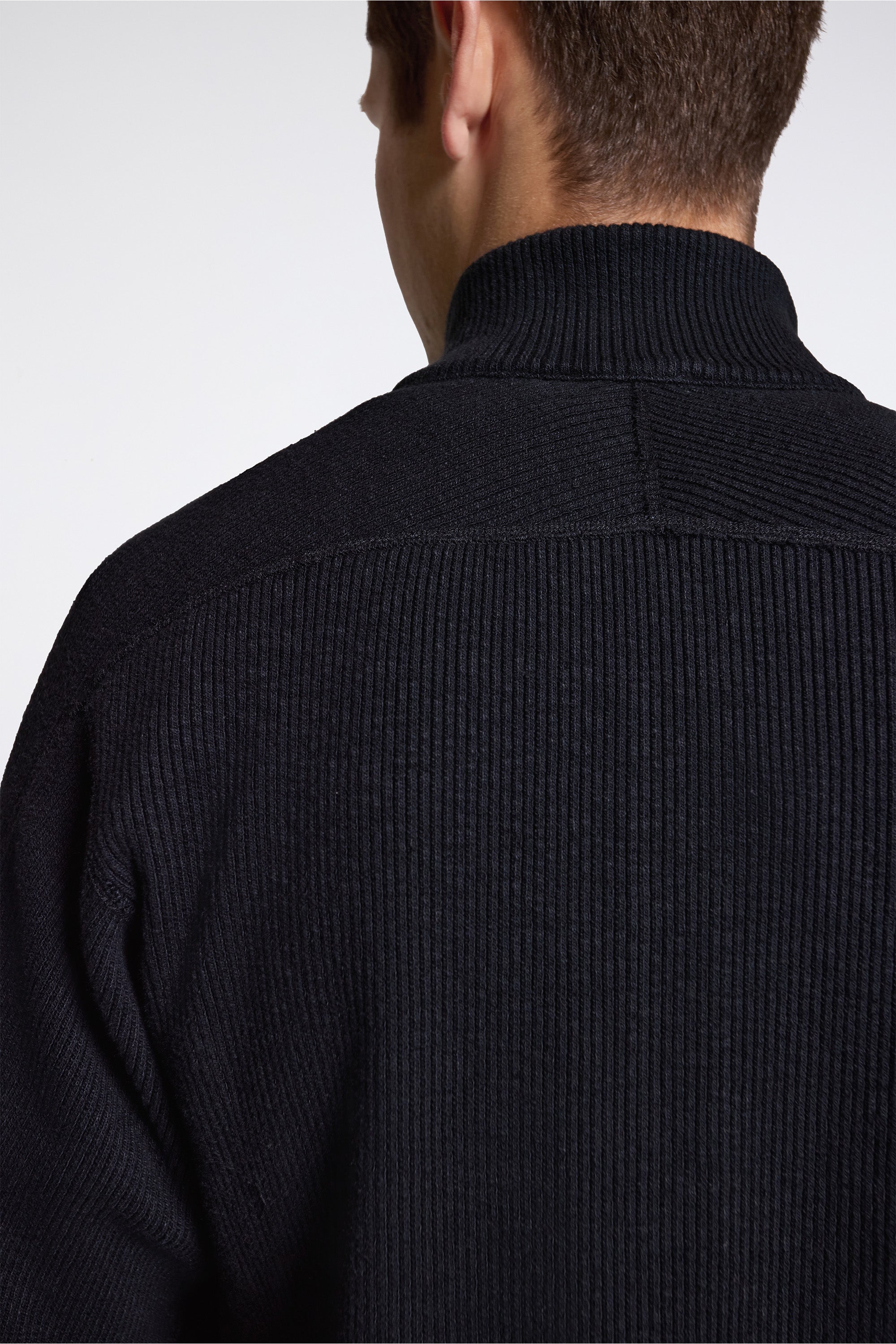 Teno Military Rib Zip Cardigan Black
