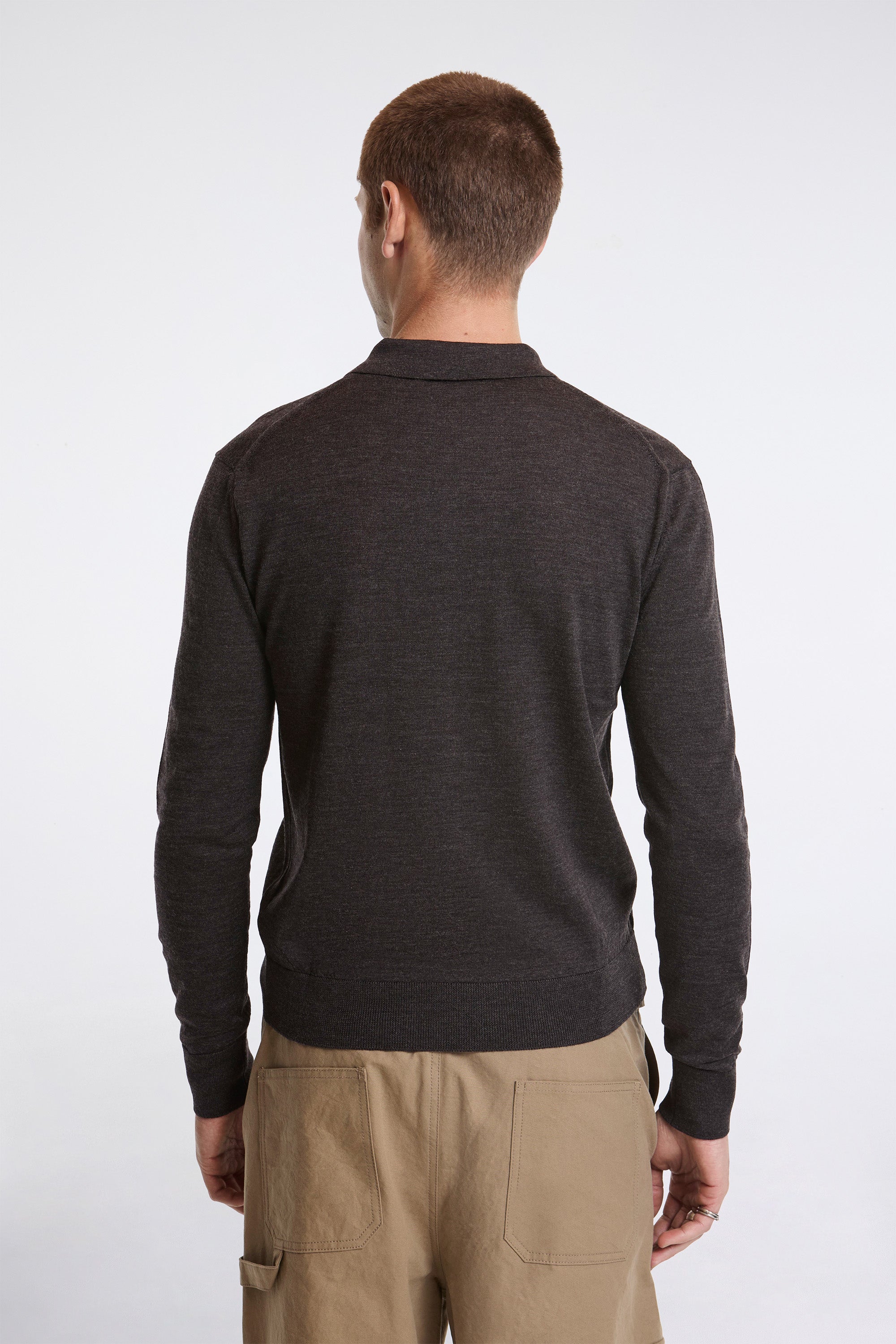 Wool Collar Knit Charcoal