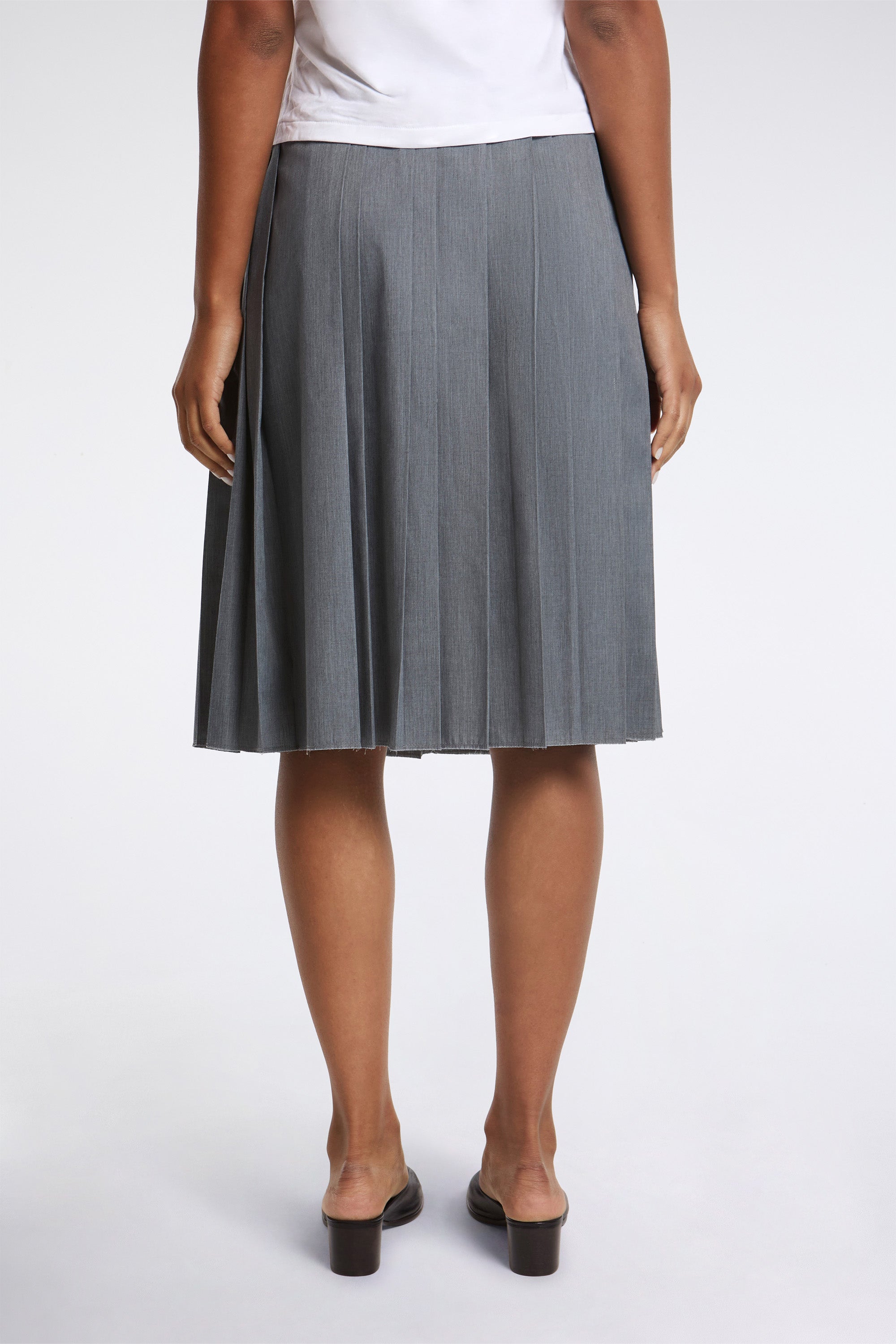 Pleats Skirt Grey Melange