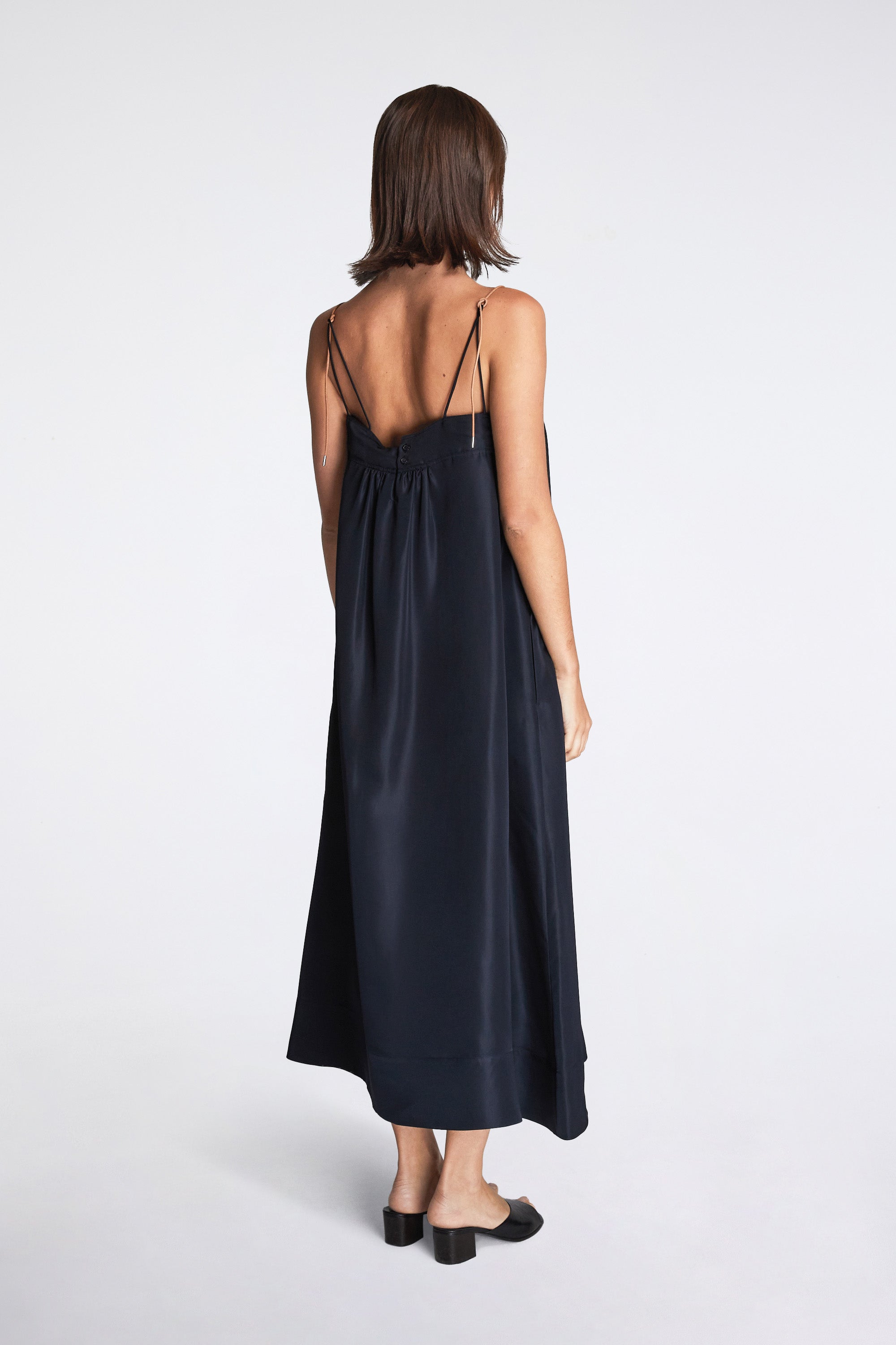 Nam Ou River  Dress Silk Twill Navy