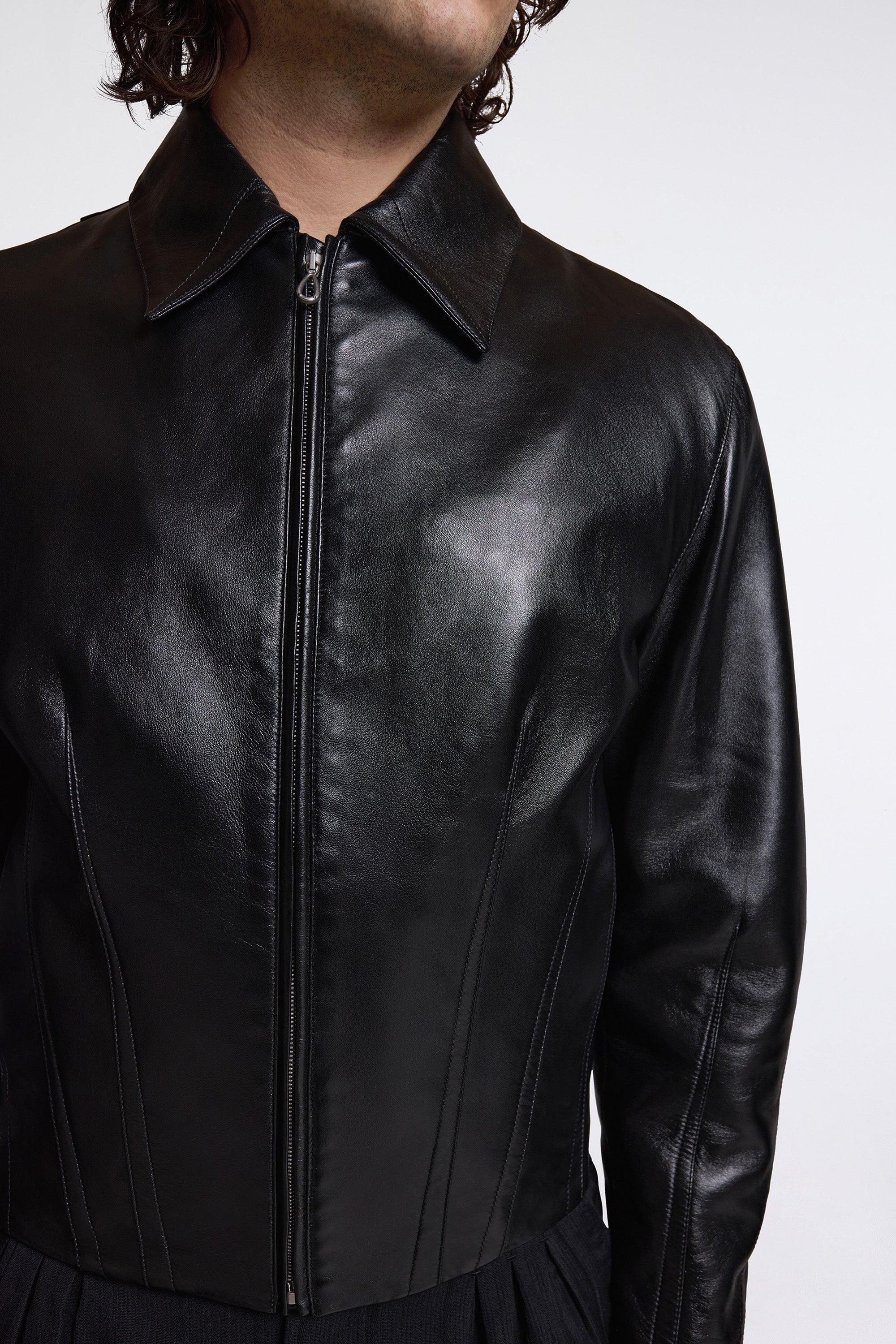 Lur Leather Jacket Smokey Black