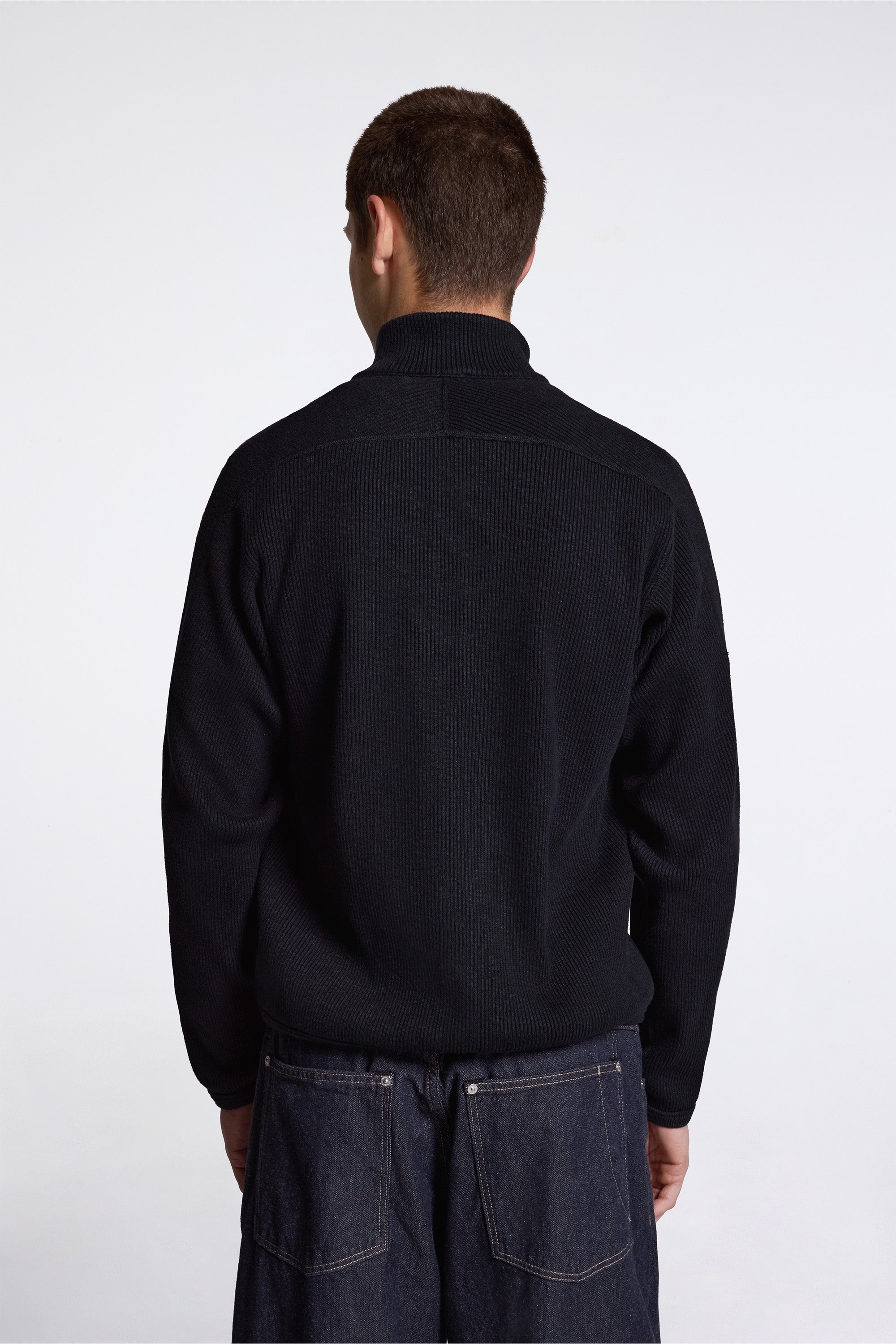 Teno Military Rib Zip Cardigan Black