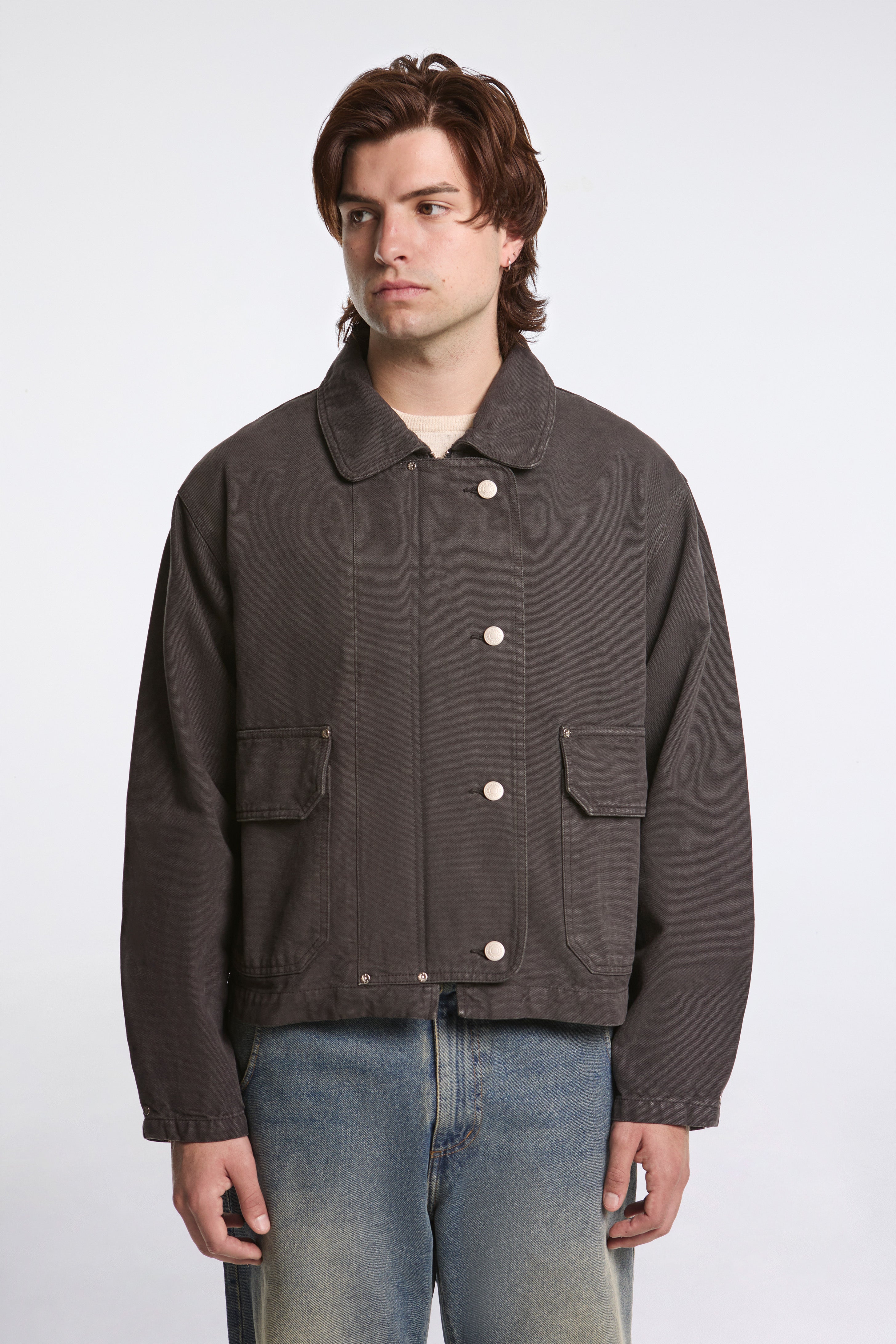 Courier Jacket Washed Grey Canvas