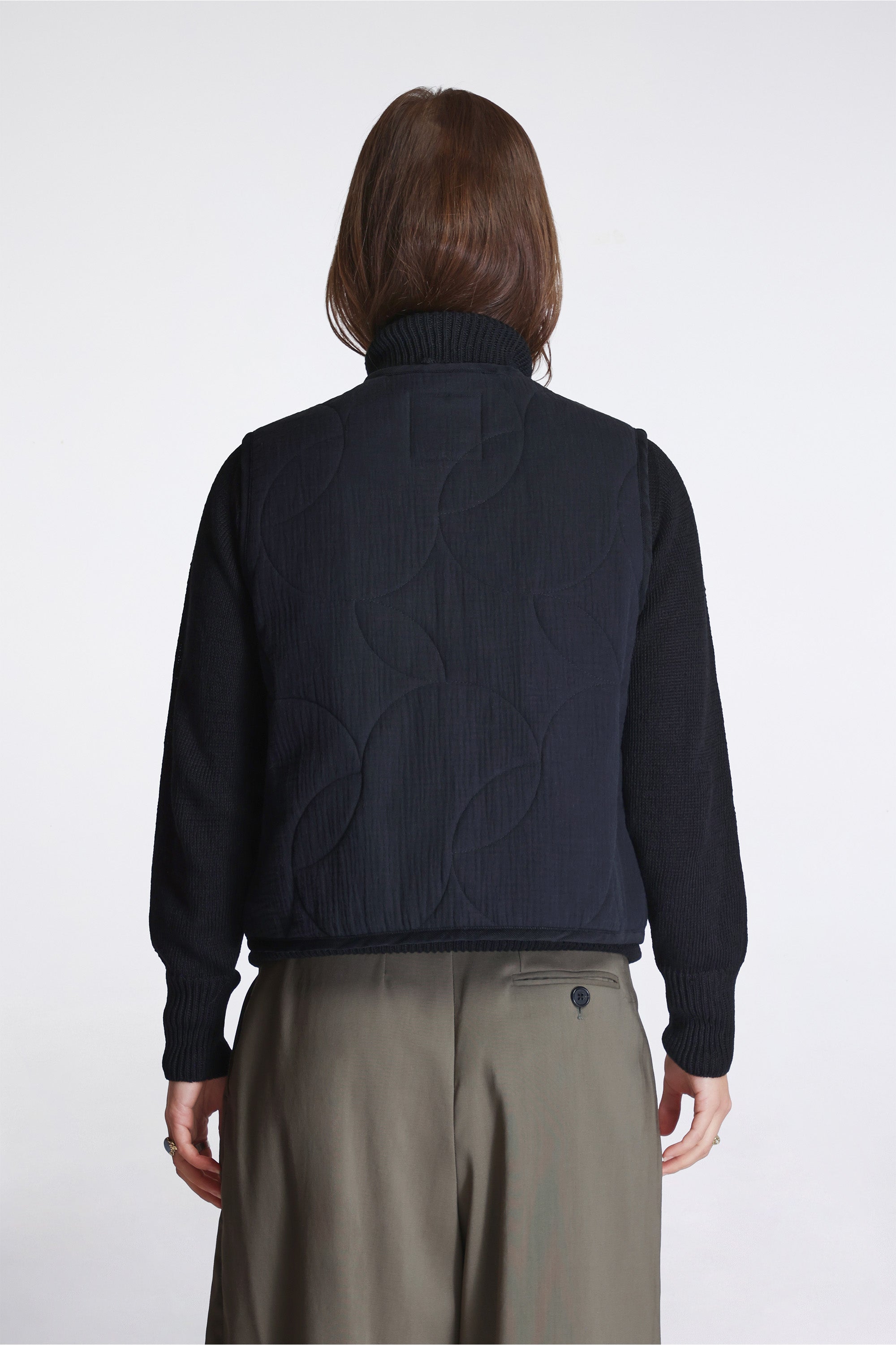 Cropped Thornham Gilet Womens Black