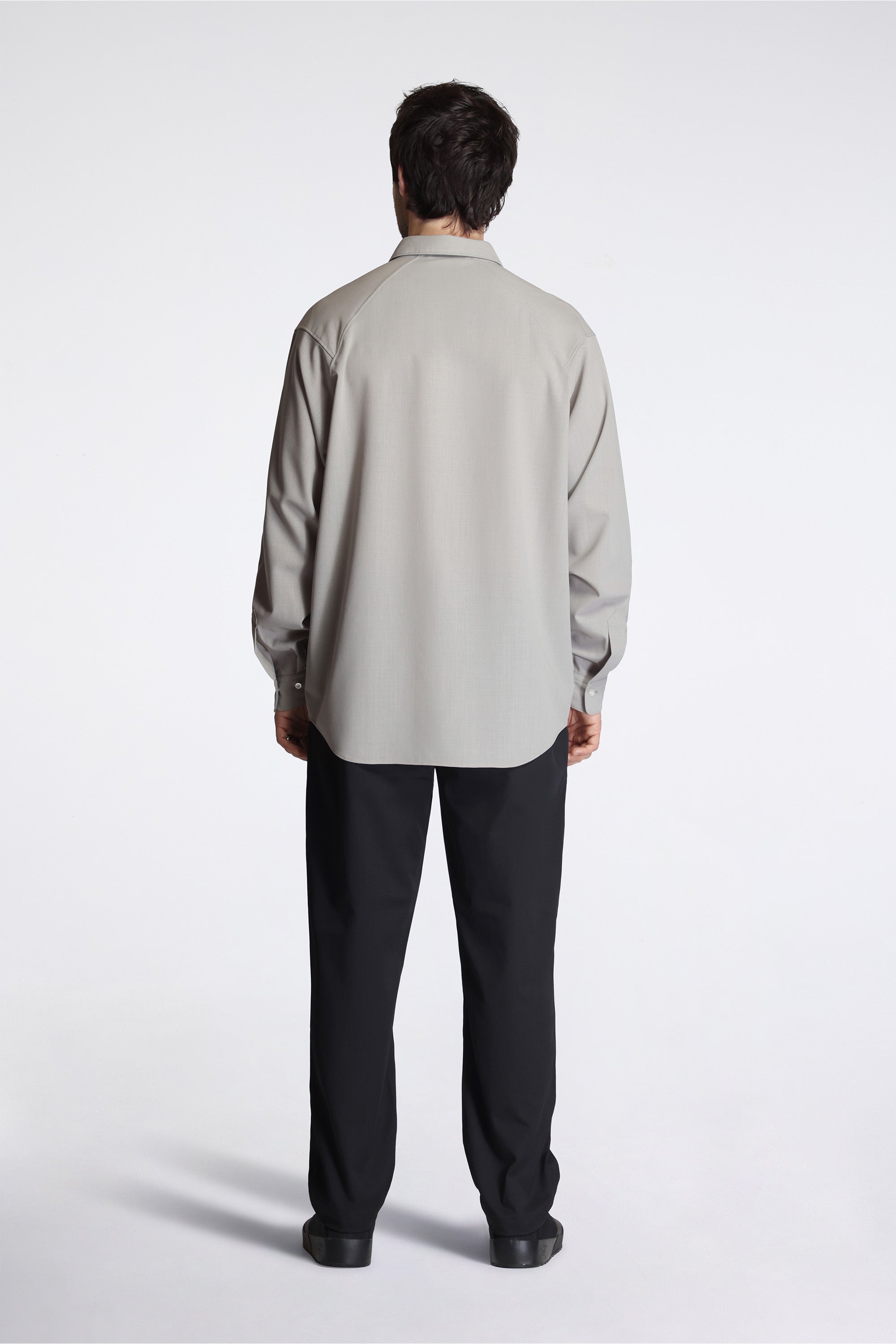 High Twisted Wool Relax Shirt Arid Beige