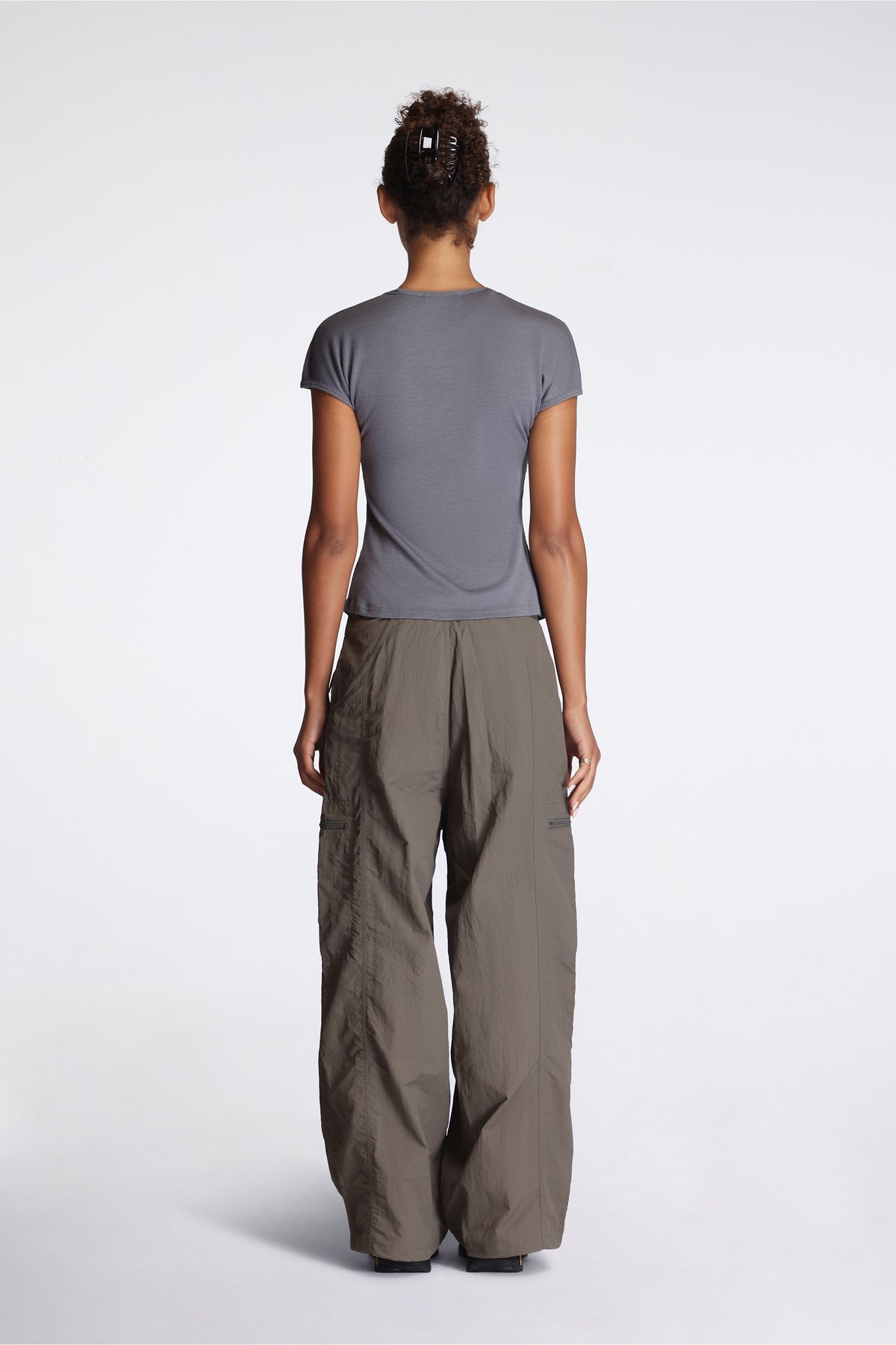 Nylon Loose Balloon Pant Burnt Olive