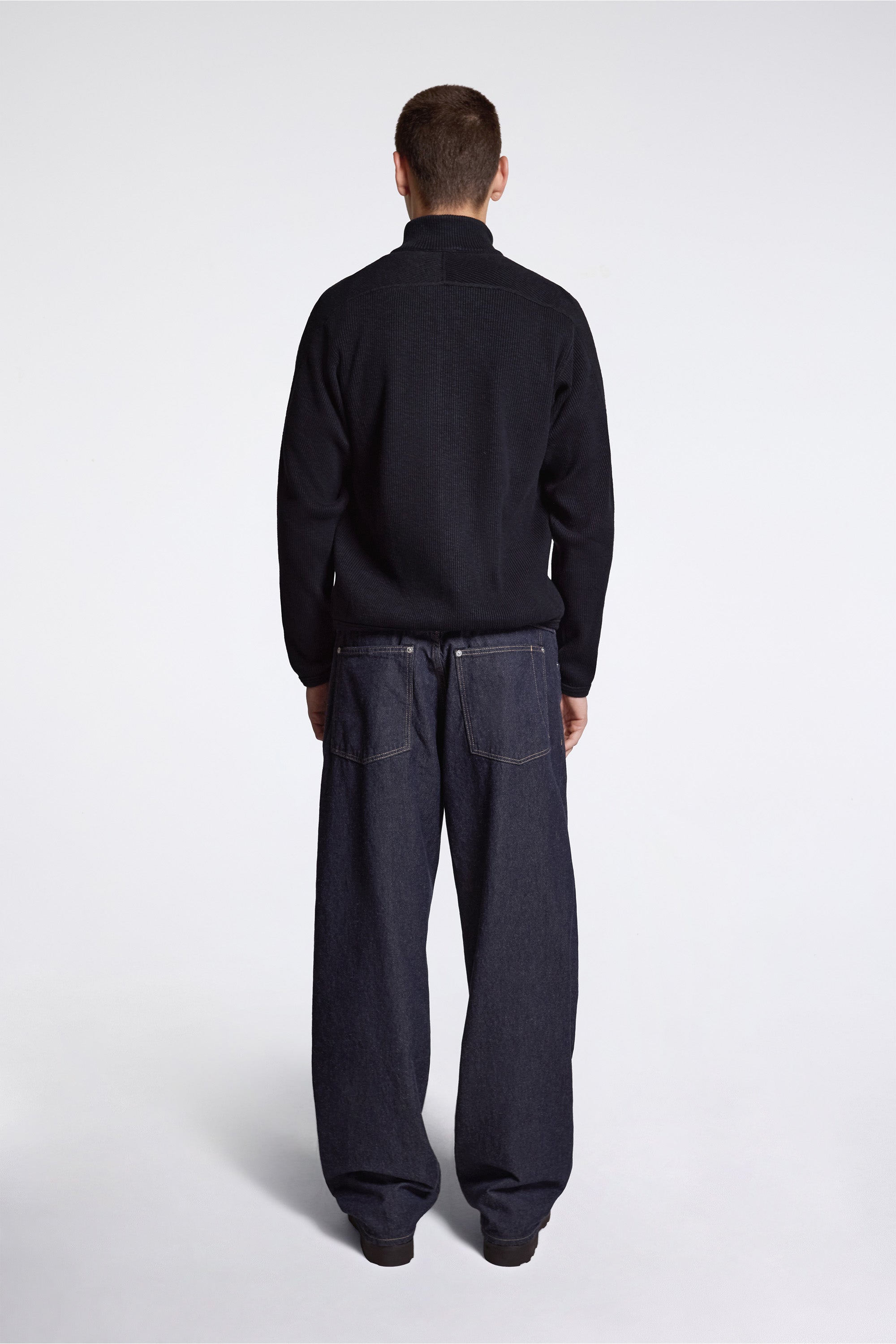 Teno Military Rib Zip Cardigan Black