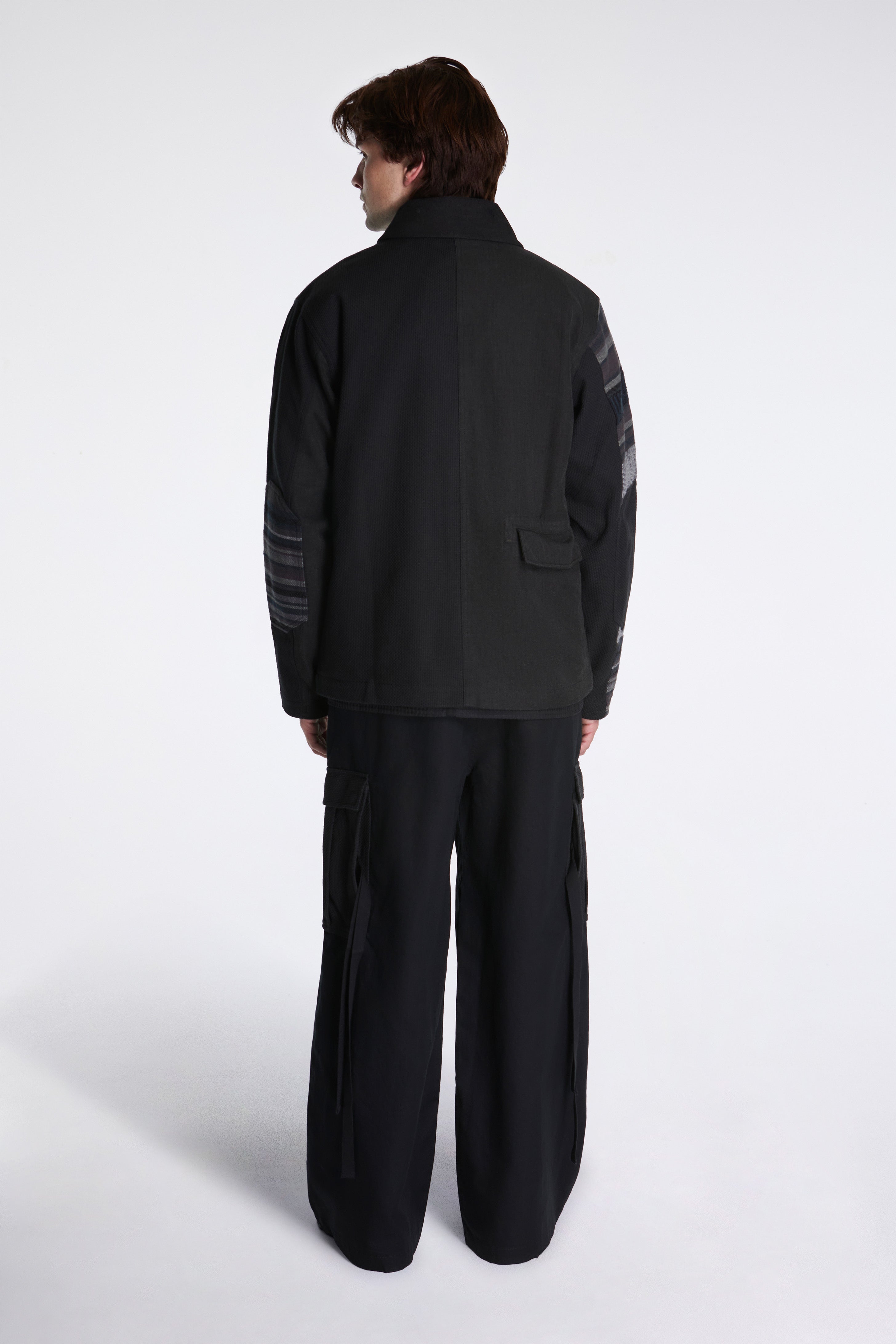 Upcycled Shawl Chore Jacket Black