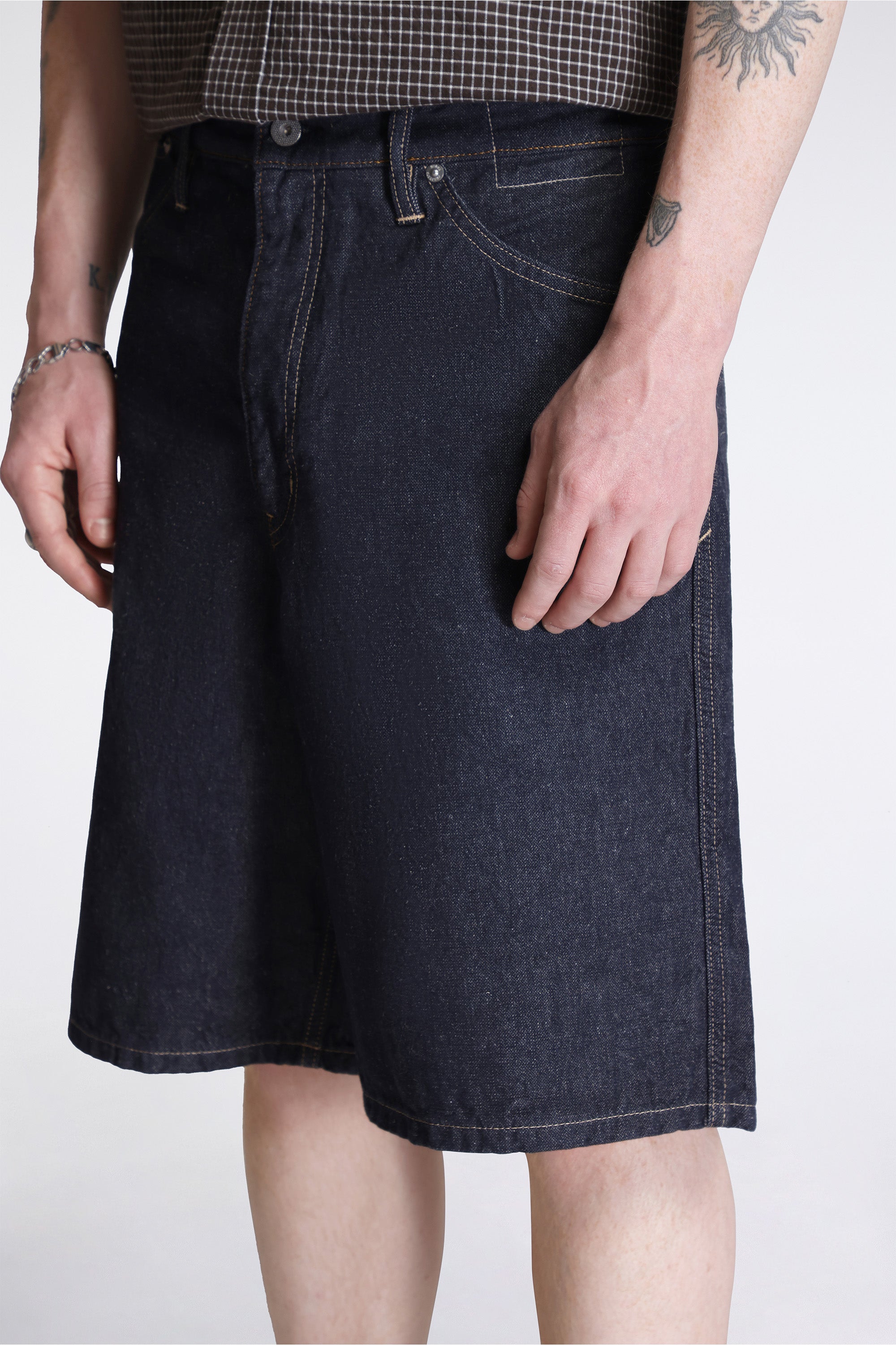 Nordtorp Broken Twill Cotton Linen Denim Short Indigo