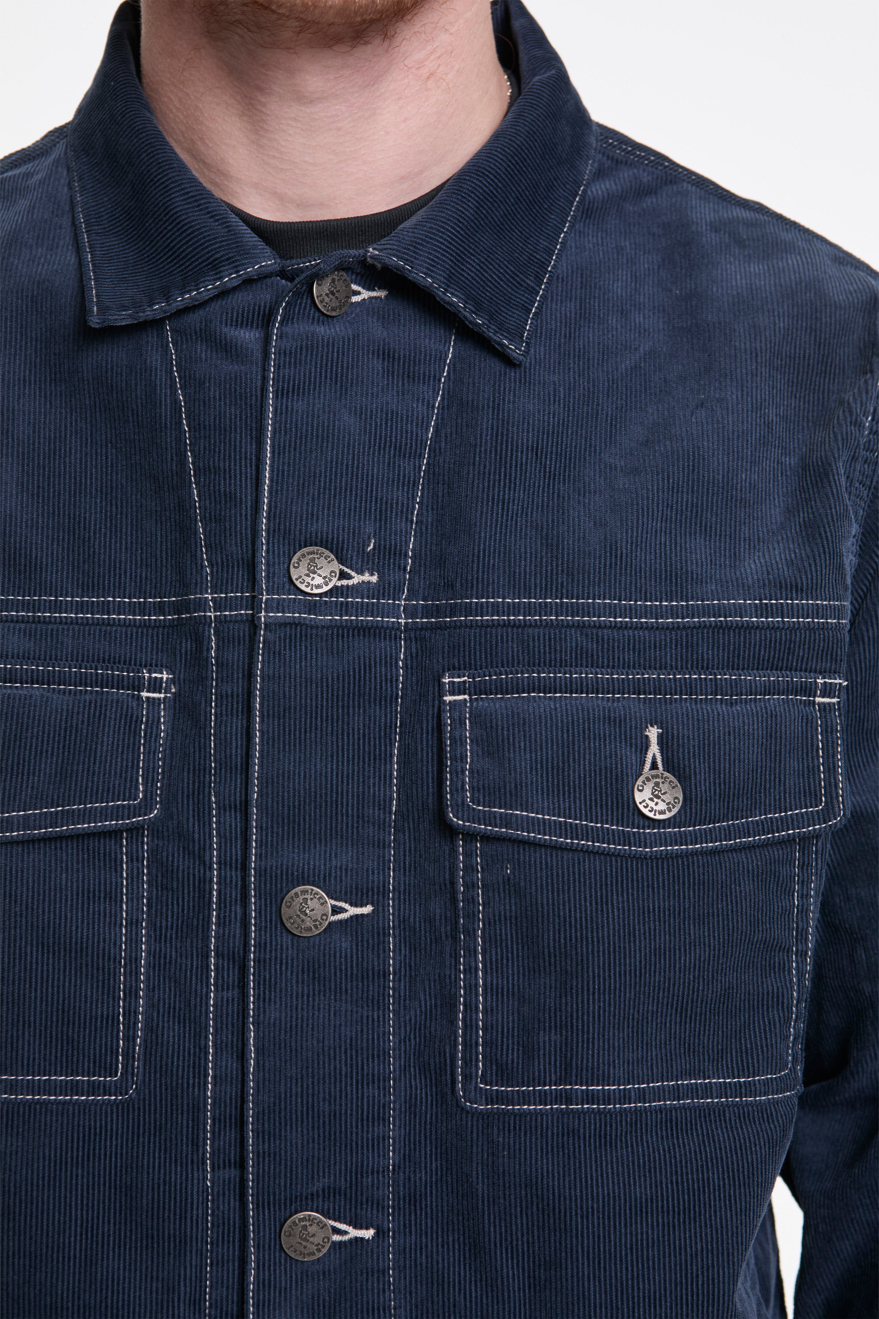 Corduroy Trucker Jacket Navy