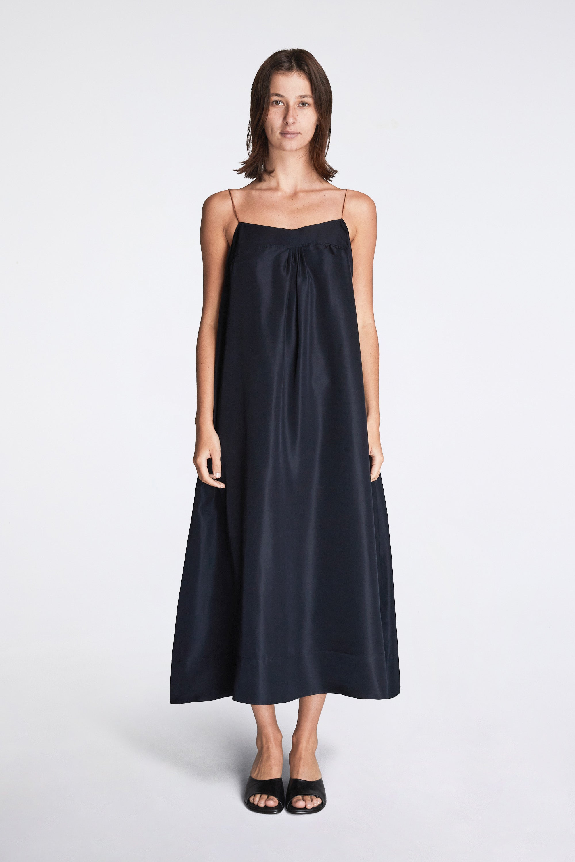Nam Ou River  Dress Silk Twill Navy