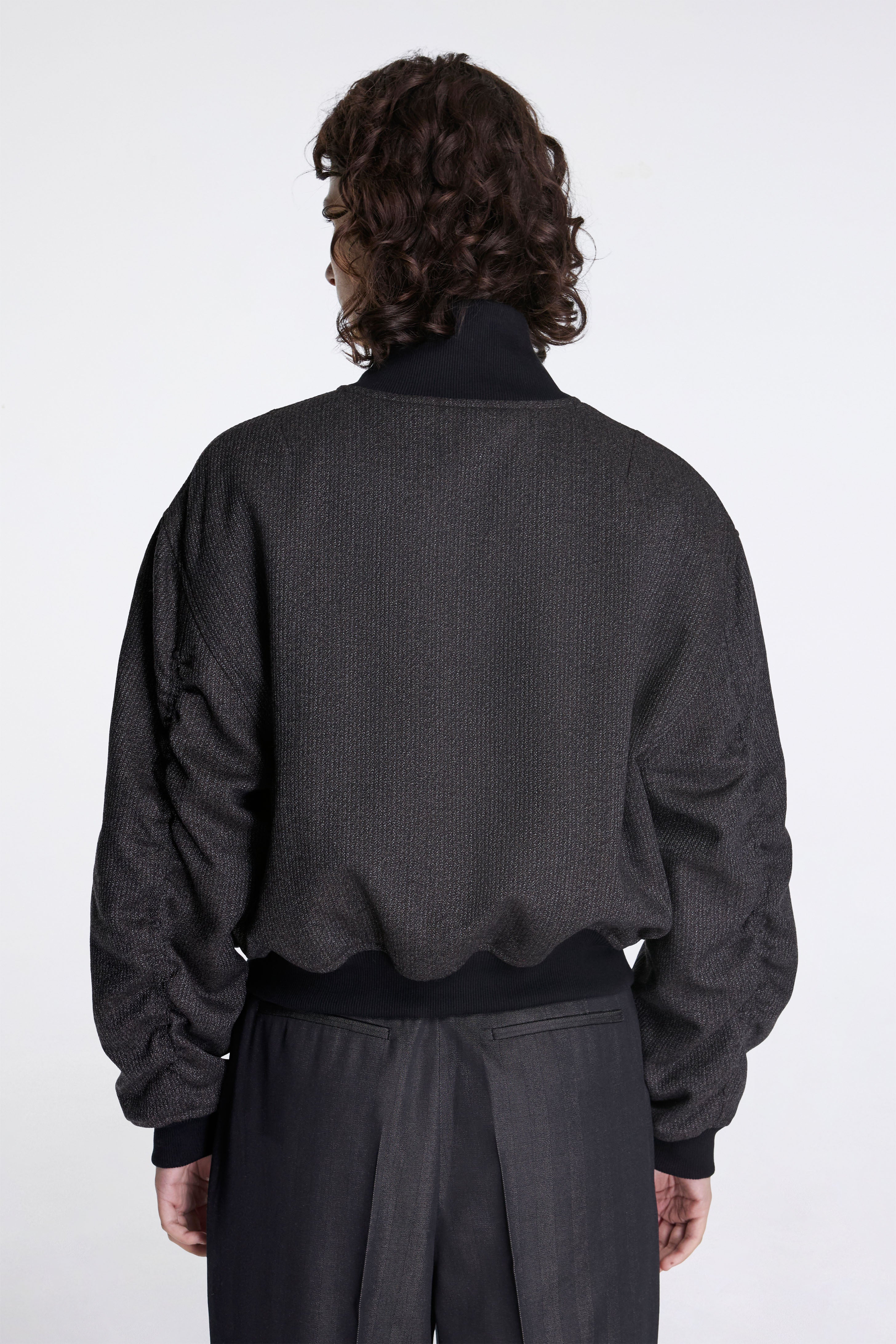 Blouson Jacket Brown Melange Stripe