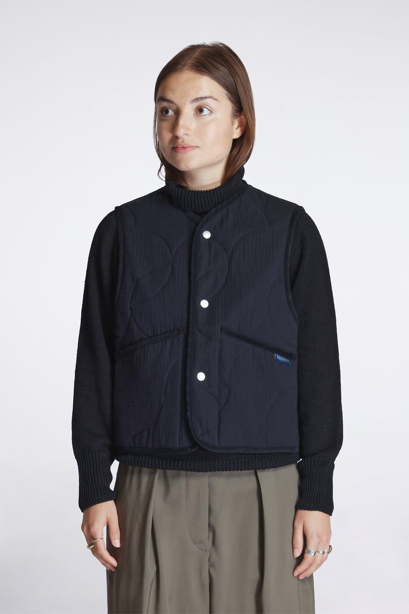 Cropped Thornham Gilet Womens Black