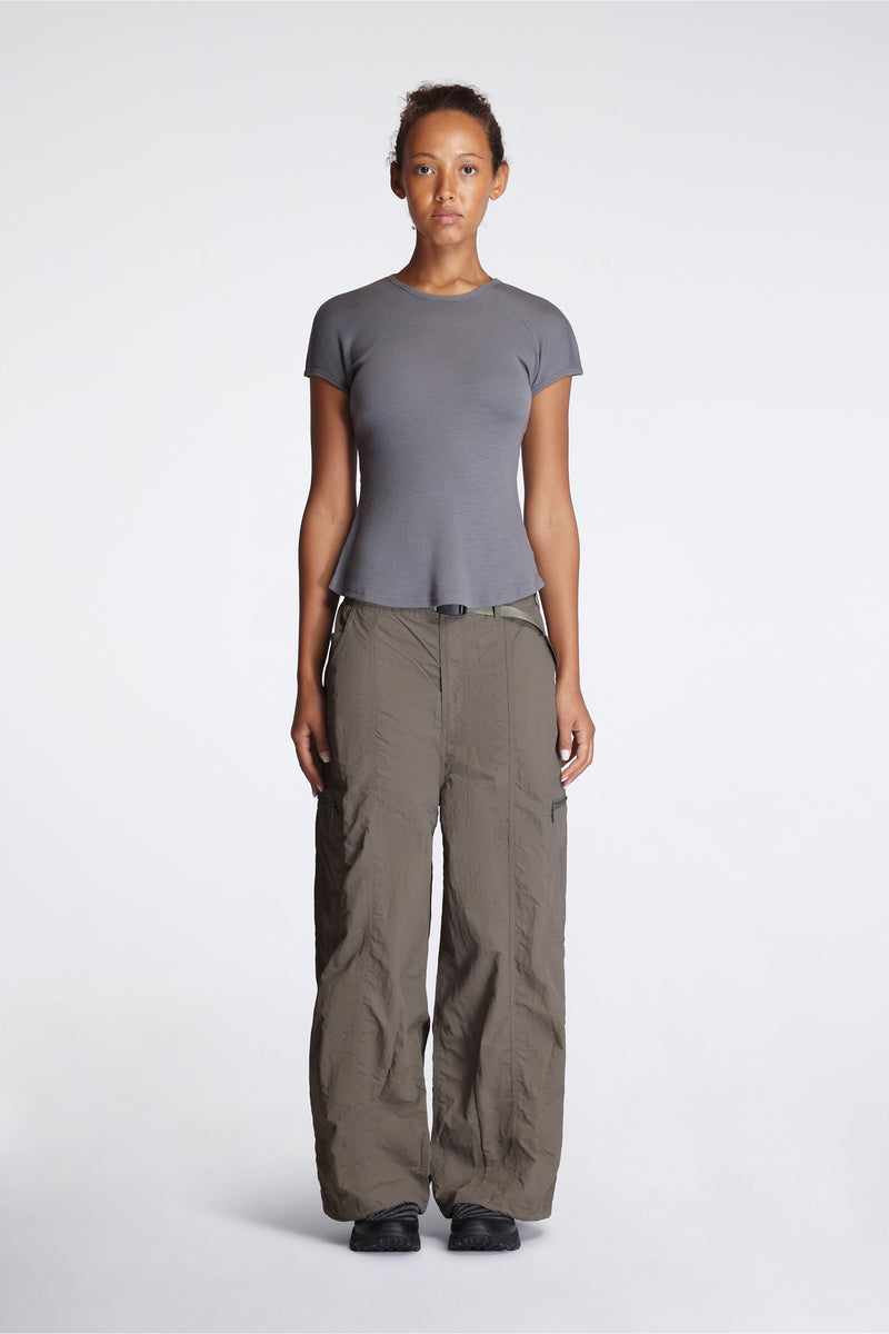 Nylon Loose Balloon Pant Burnt Olive