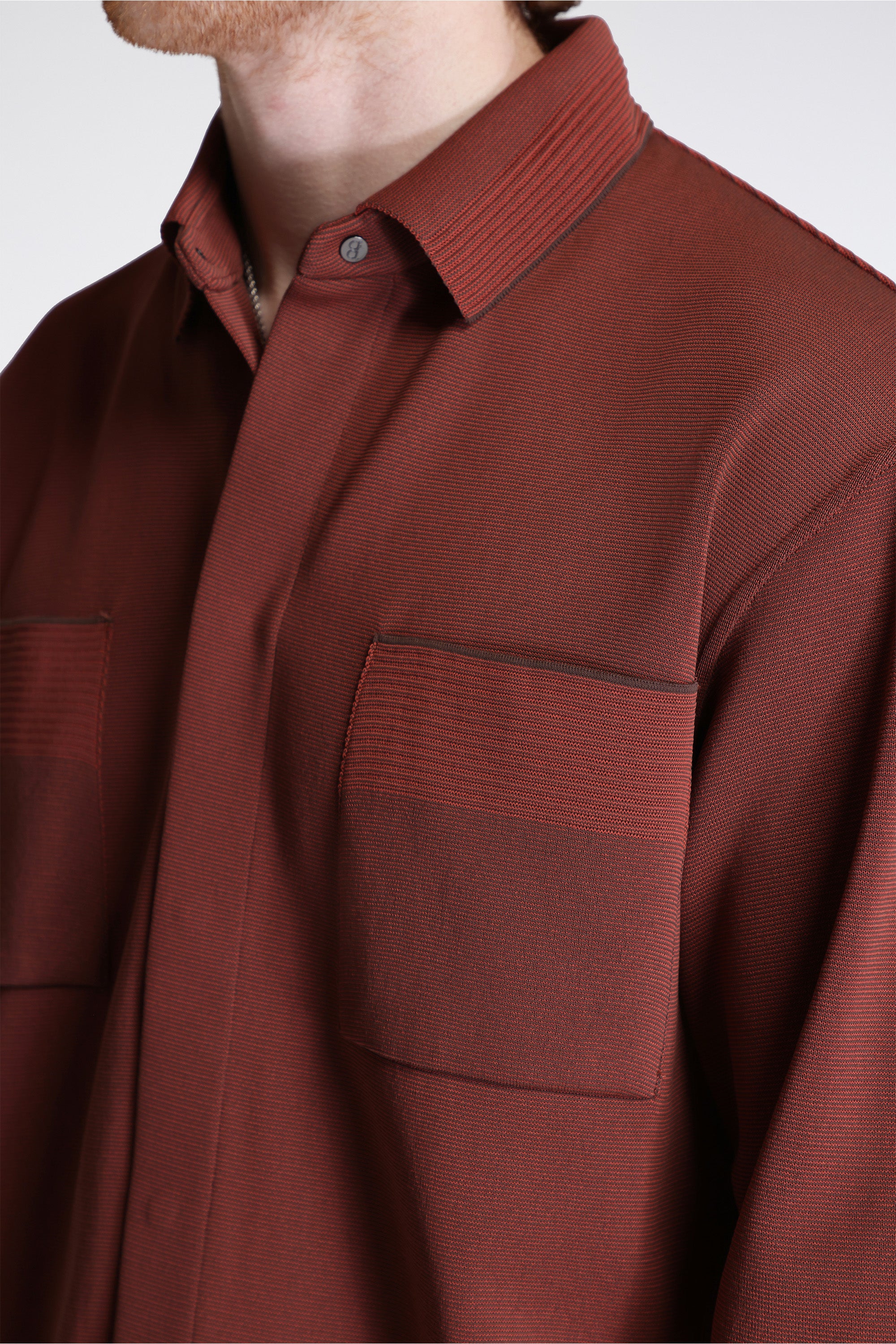 Soft Milan Covered Placket Shirt Auburn