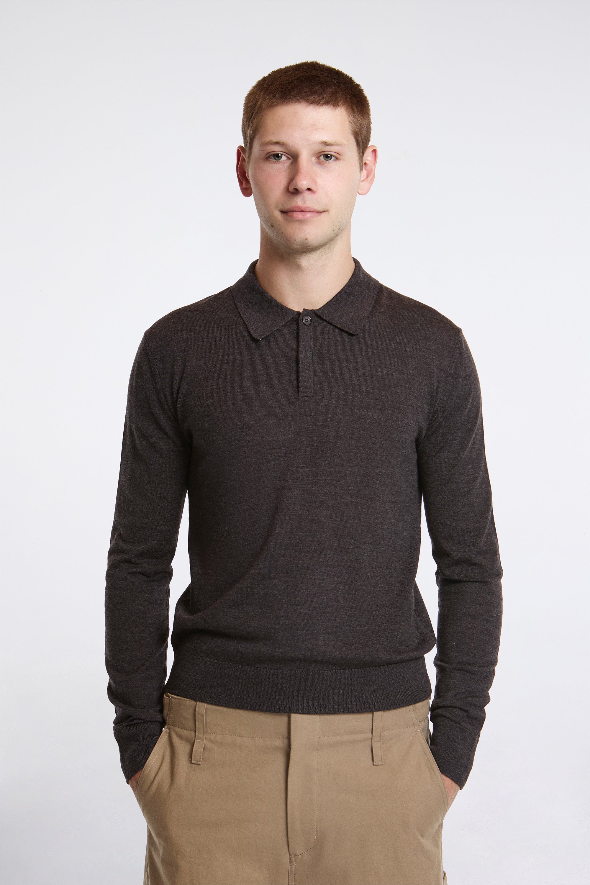 Wool Collar Knit Charcoal