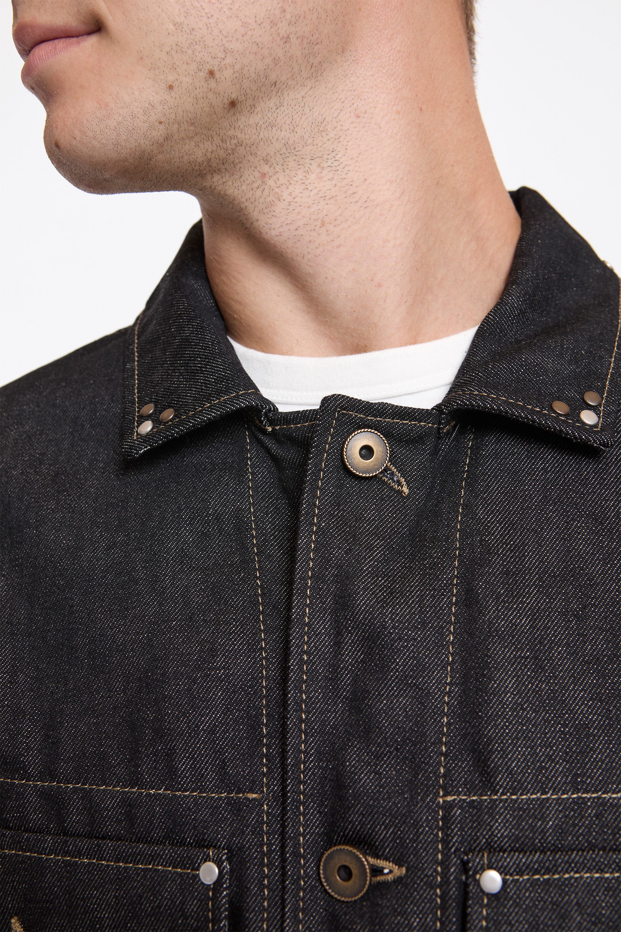 Lemaire Trucker Jacket With Studs Slate | HAVN