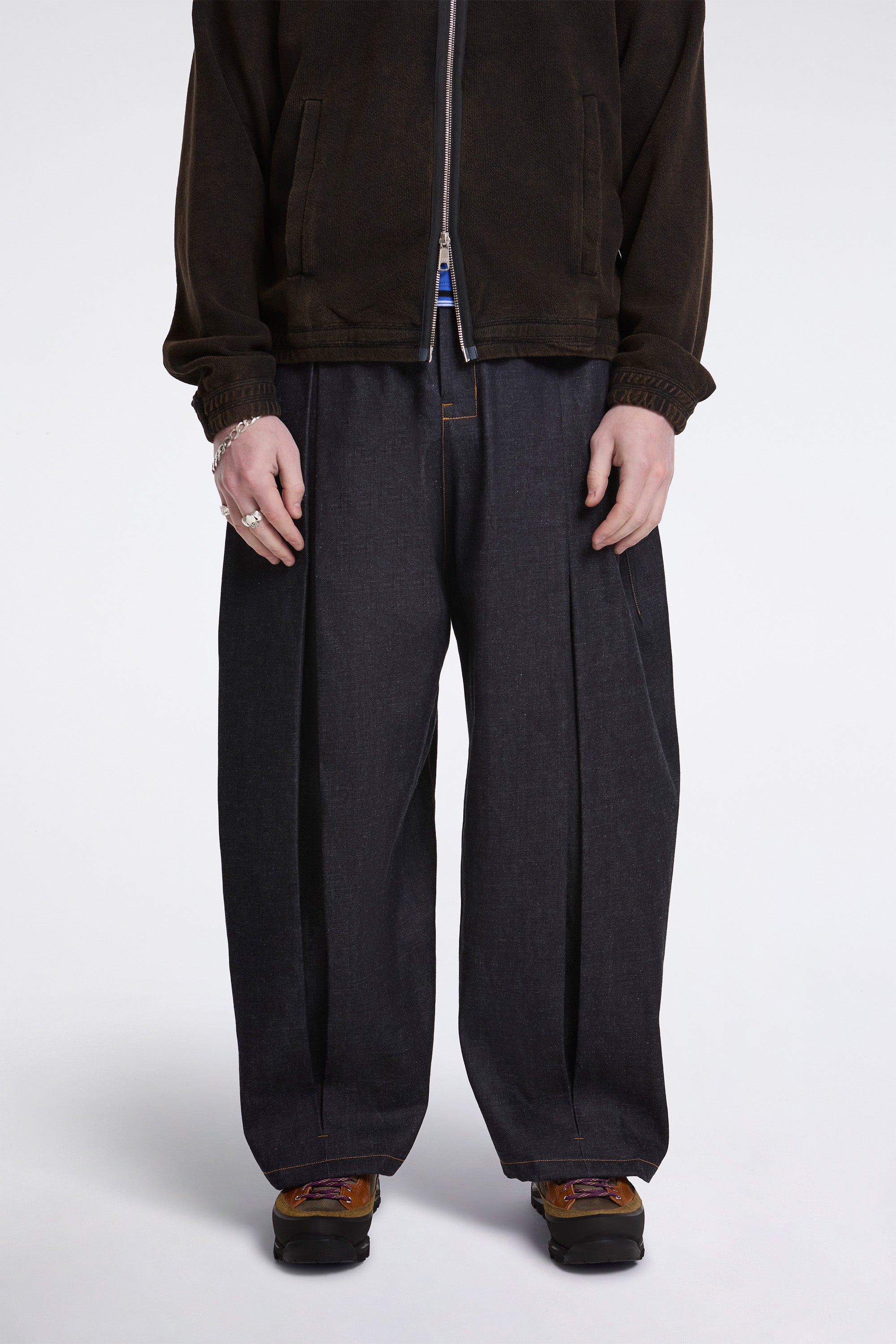 Sage Nation Box Pleat Trouser Raw Denim | HAVN