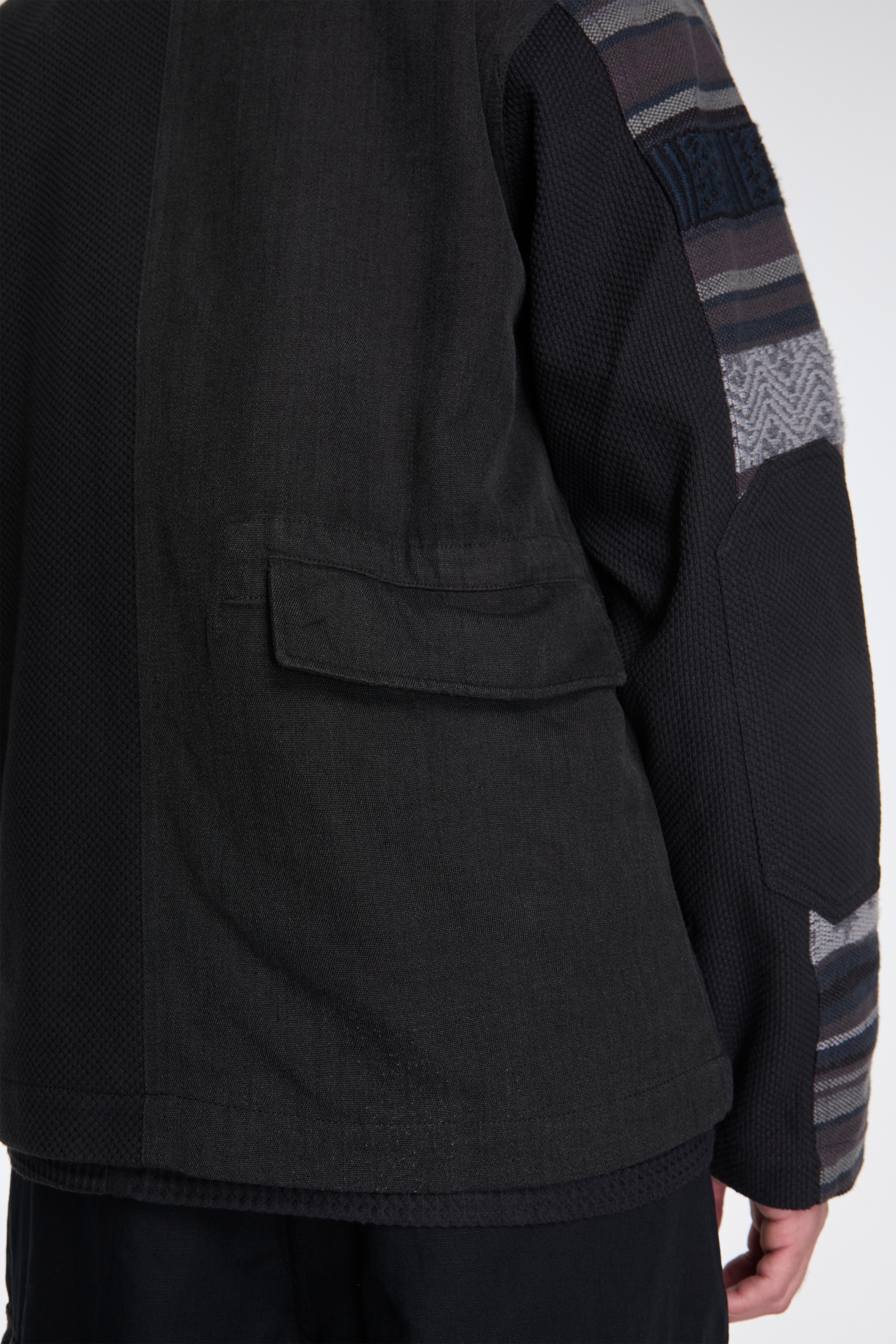 Upcycled Shawl Chore Jacket Black