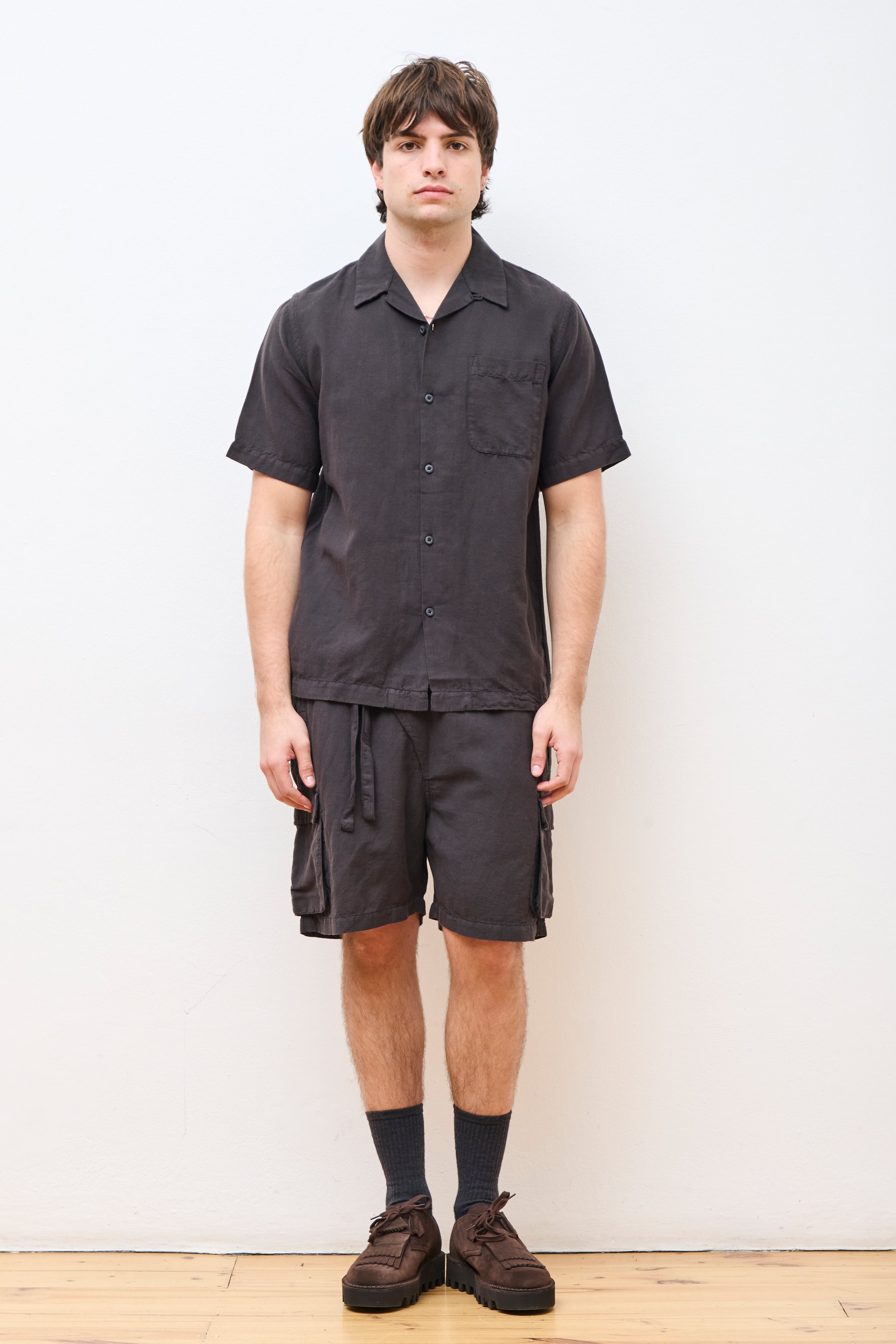Hemp Cargo Asym Track Shorts Black