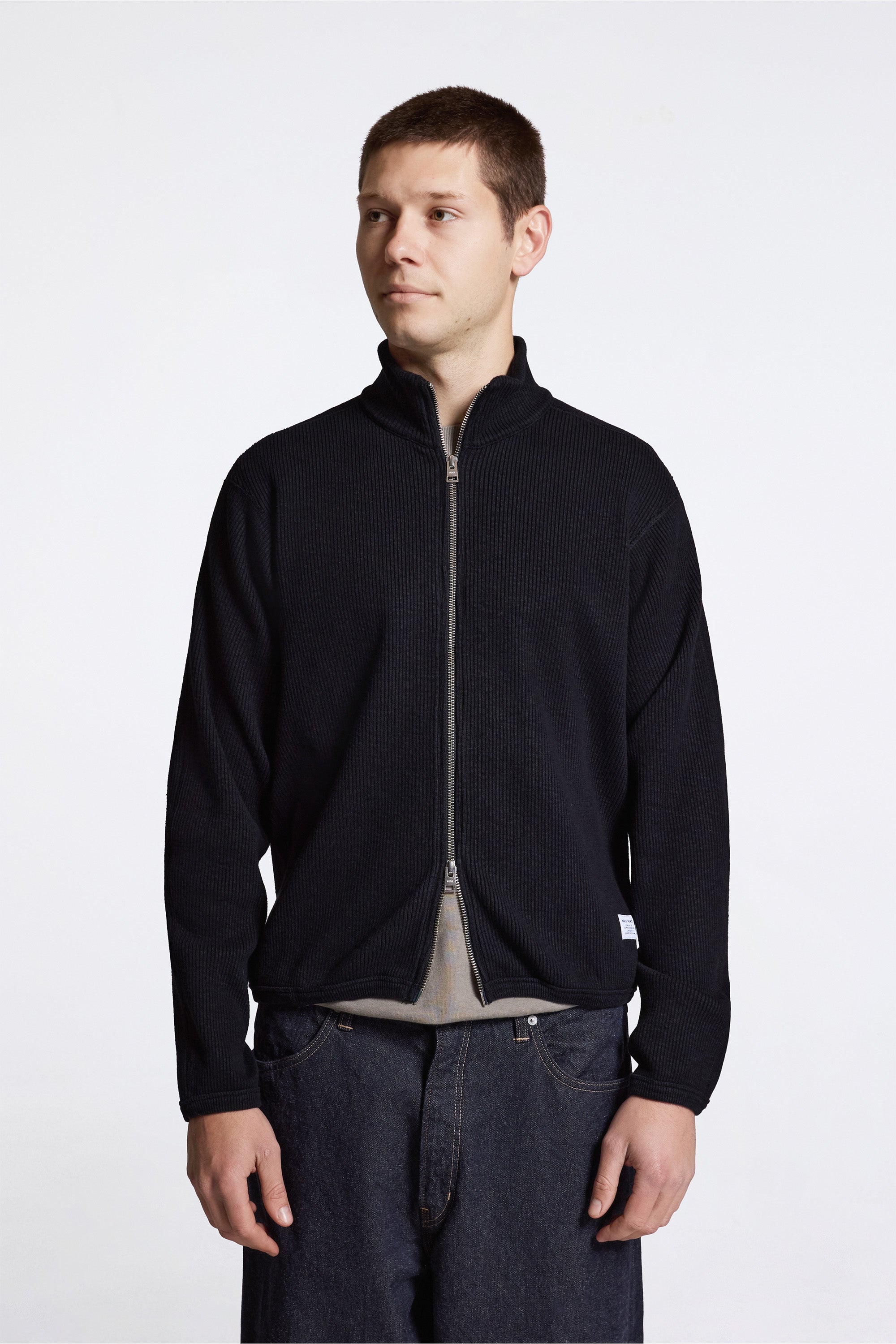 Norse Projects Teno Military Rib Zip Cardigan Black | HAVN