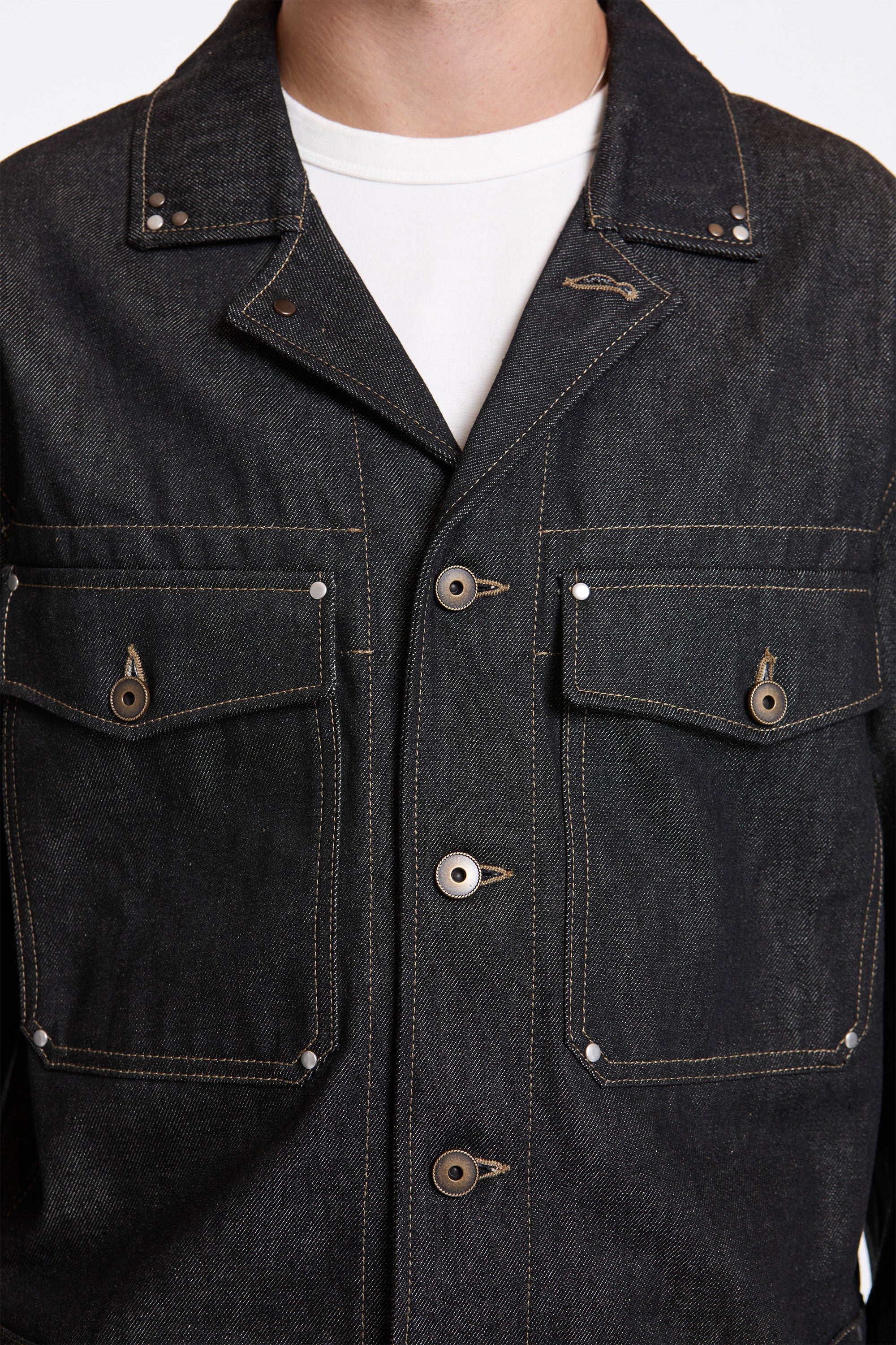 Trucker Jacket With Studs Slate
