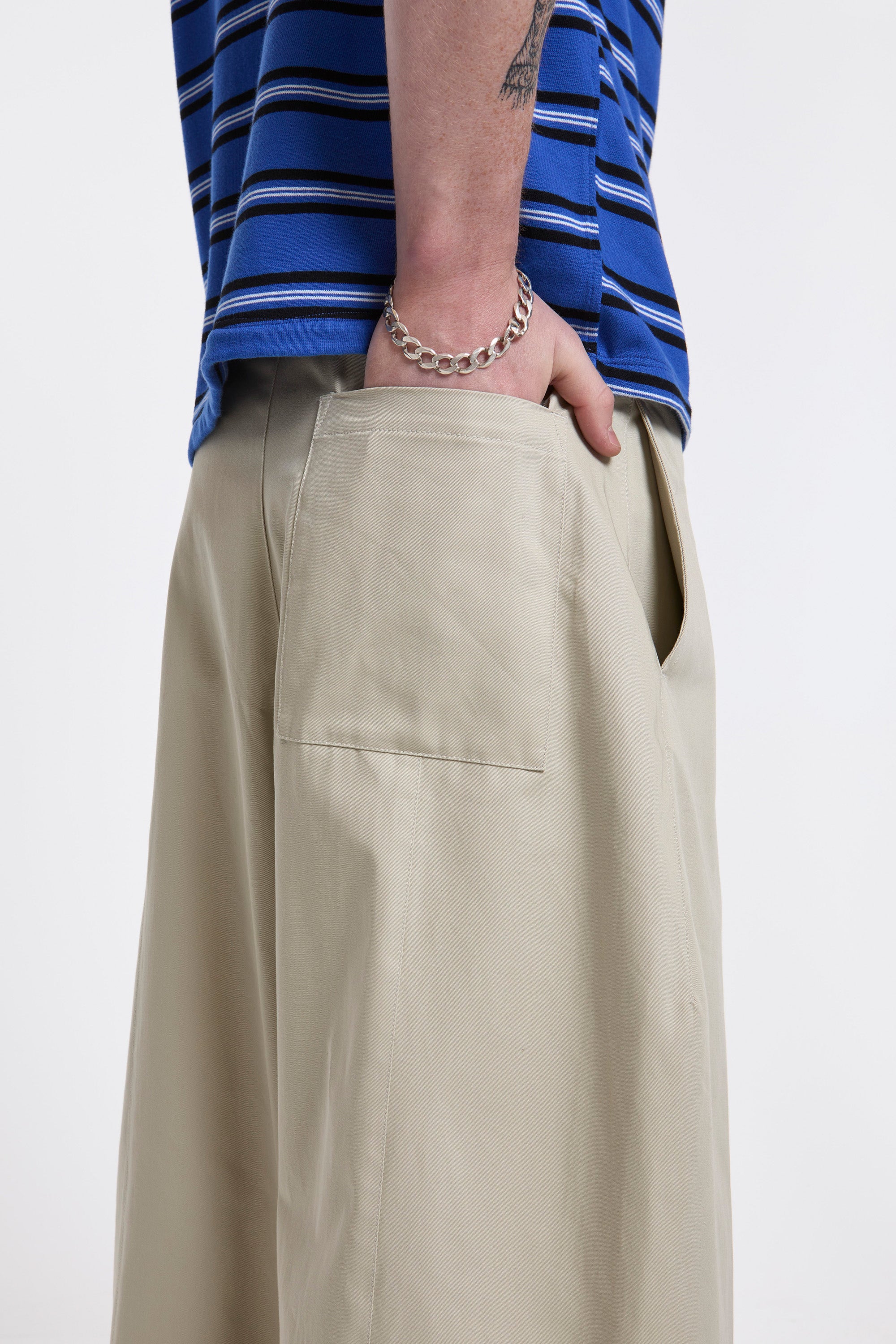 Box Pleat Trouser Ivory
