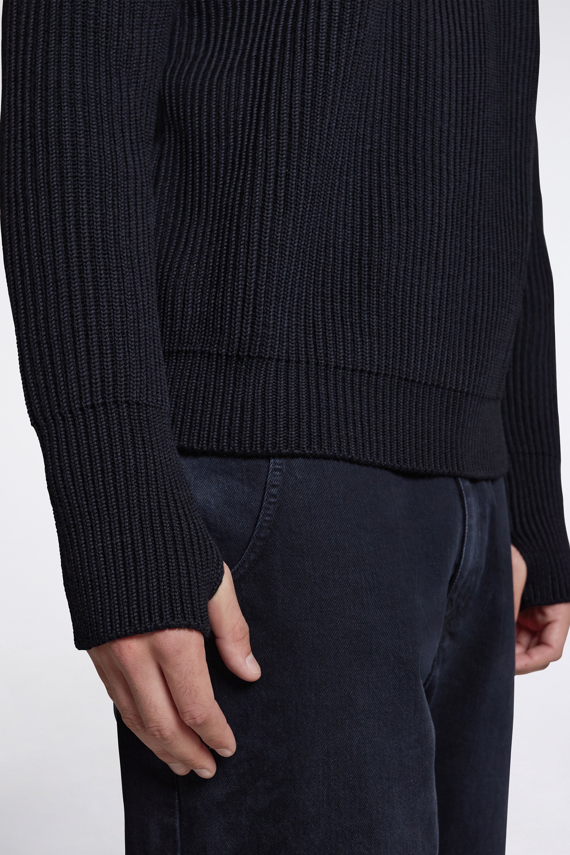 Navy Half-Zip Black
