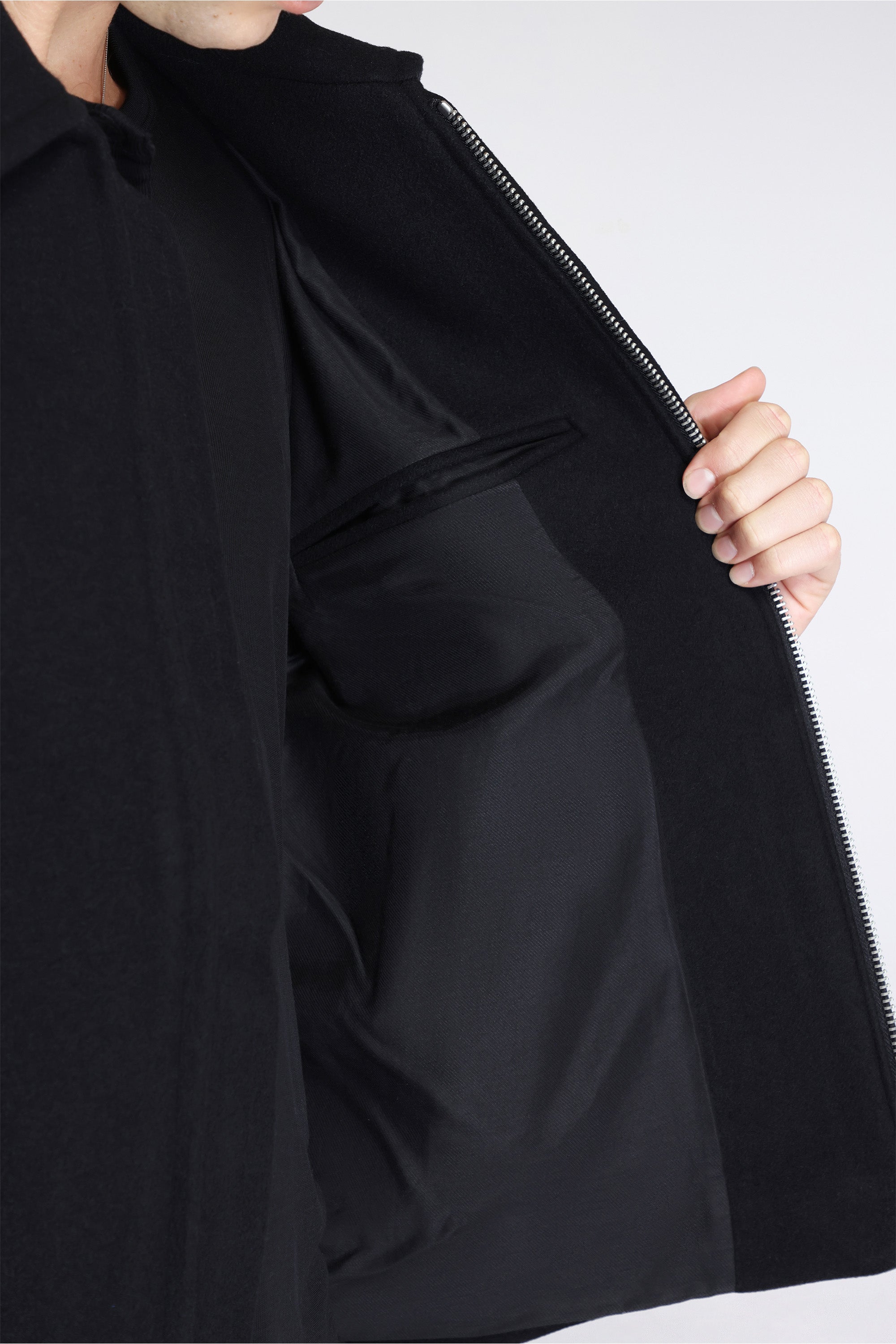 Grevan Short Zip Up Coat Black