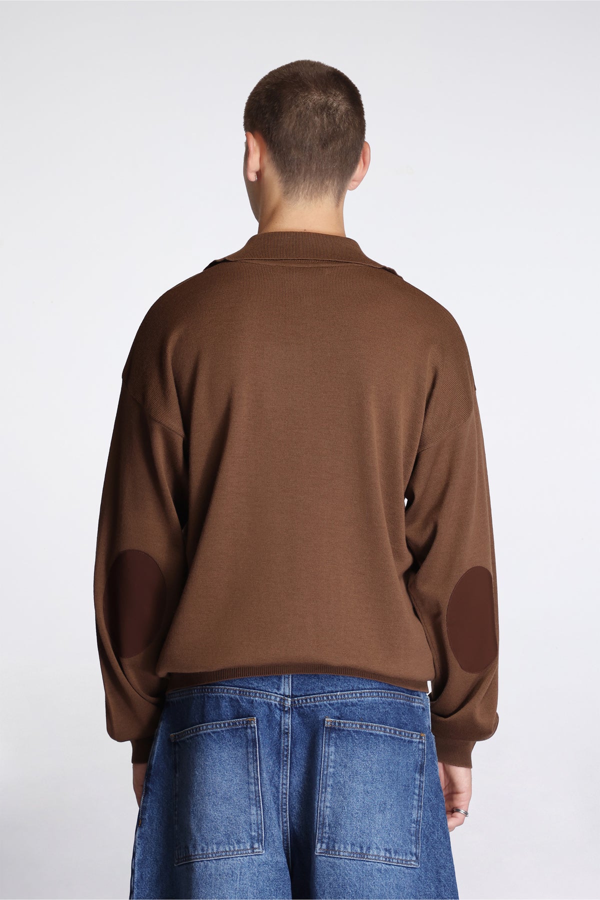 Merino Wool Quarter Zip Sweater Espresso